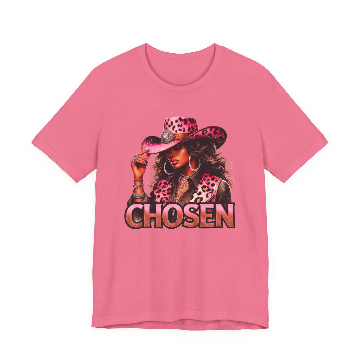 "Chosen" - Faith Based Christian Women’s Cotton T-Shirt, Cowgirl Graphic