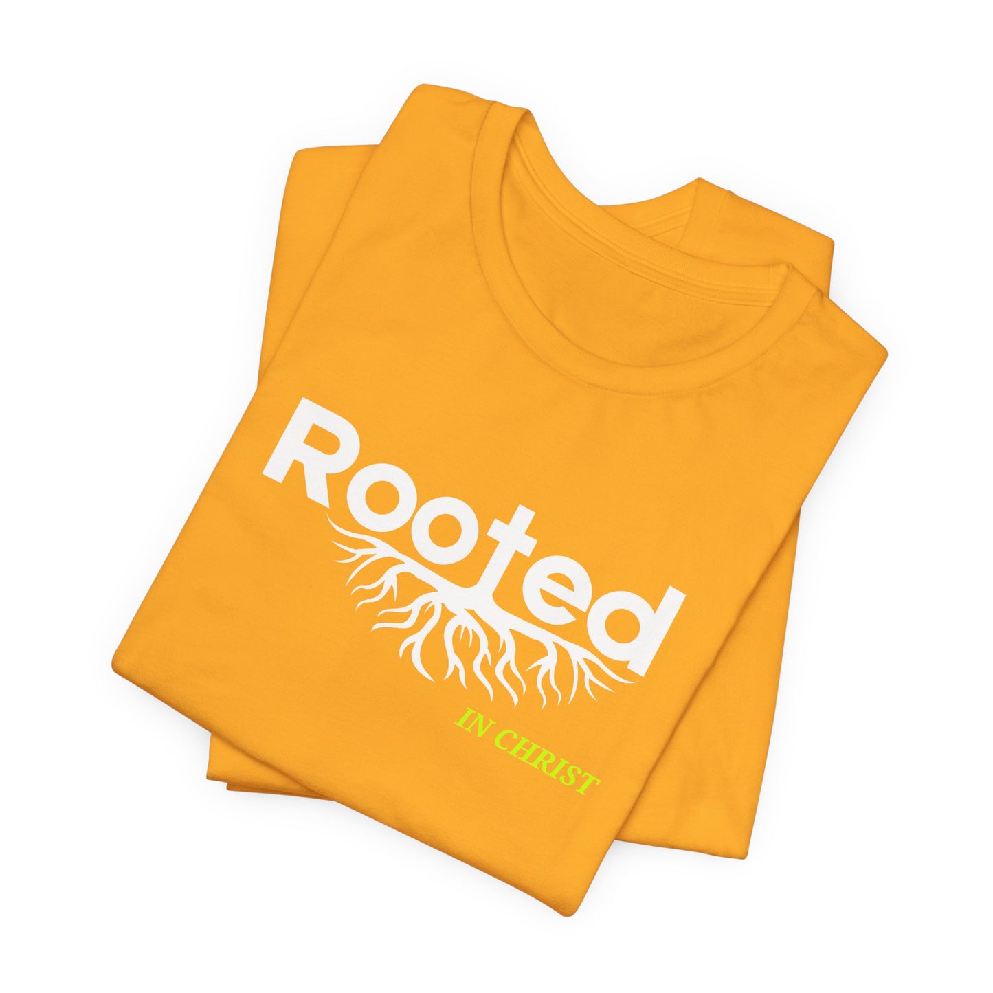 "Rooted In Christ" - Faith-Based Christian Women's Cotton T-Shirt, Inspirational