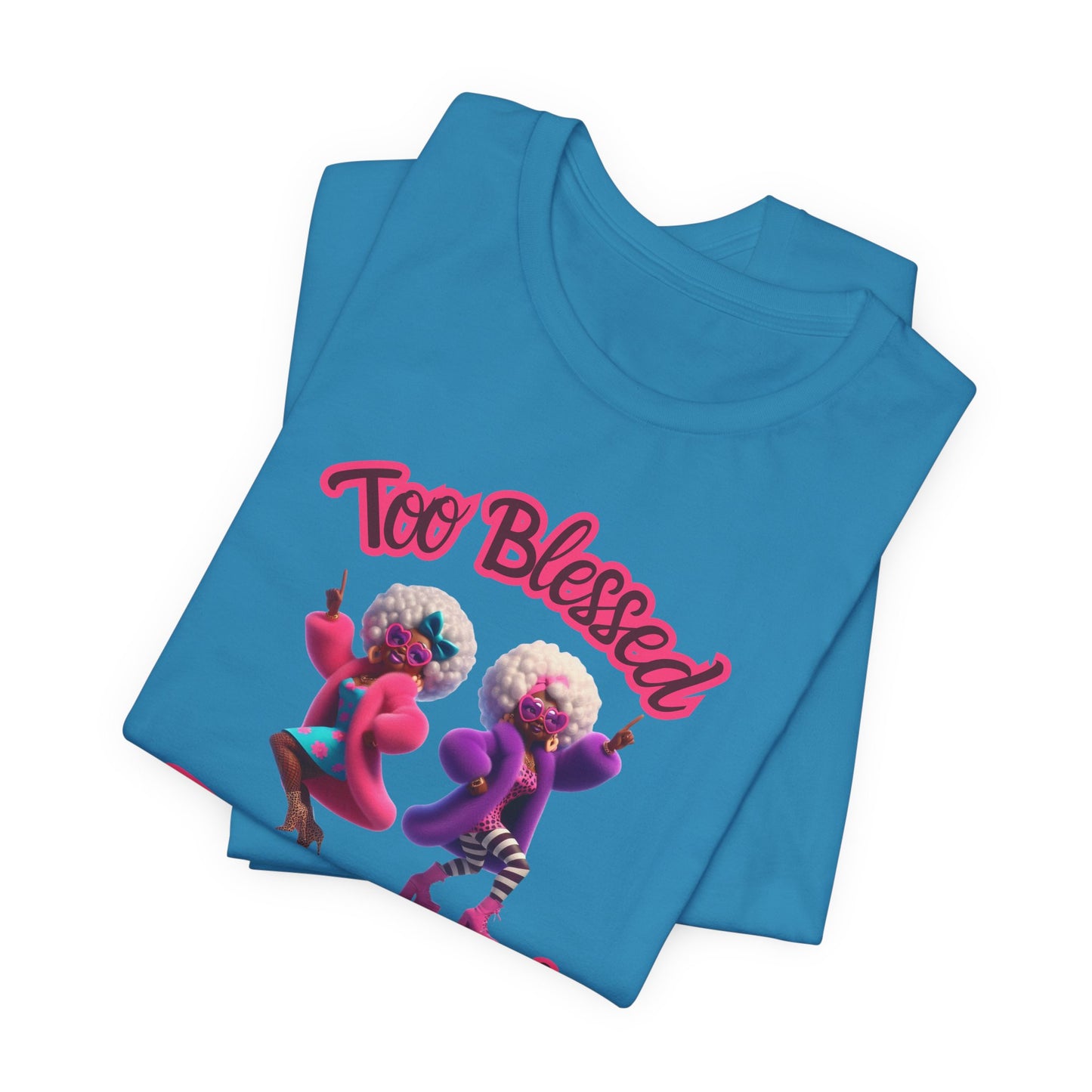 “Too Blessed To Be Stressed” - Motivational Christian Faith Women's Cotton Graphic Tee