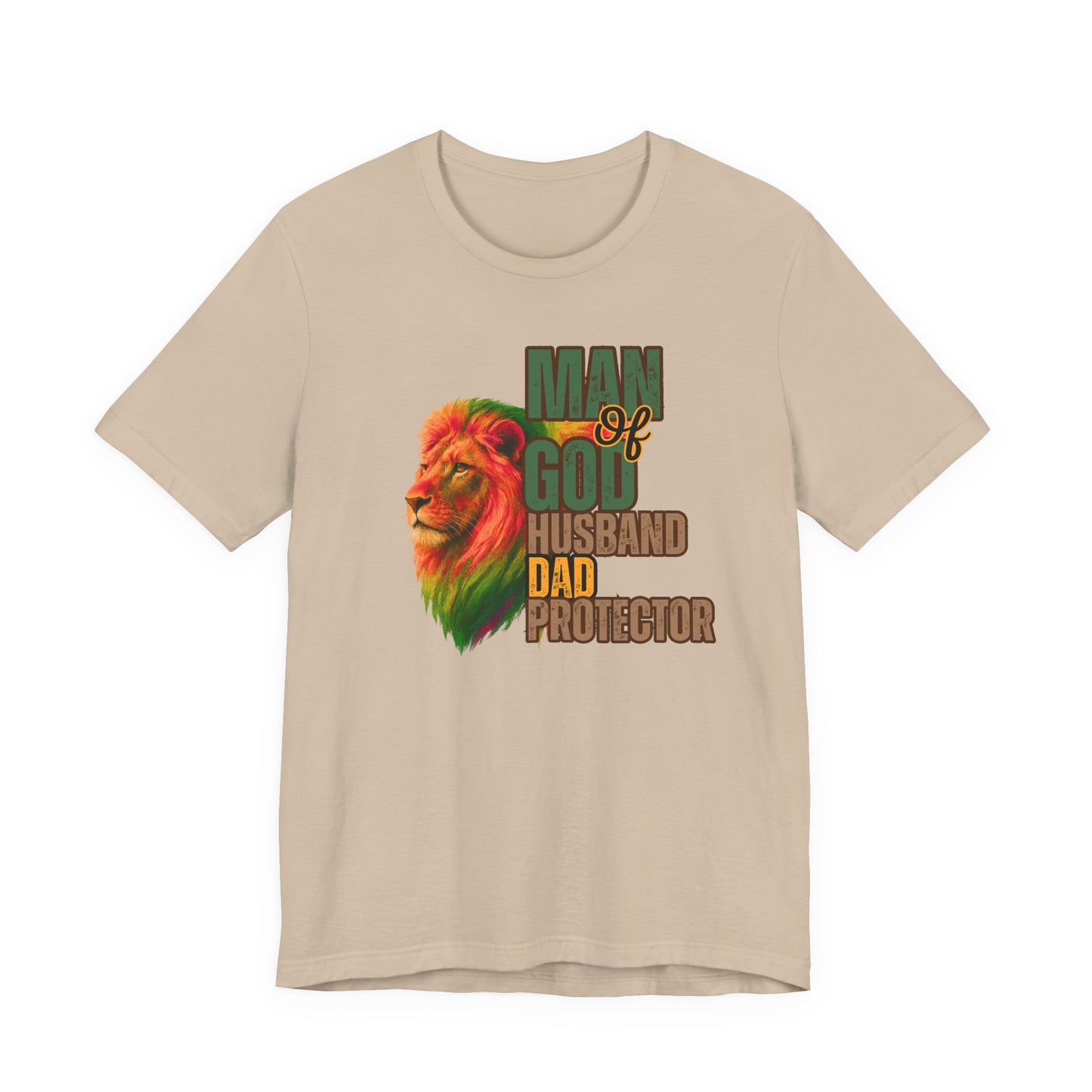 "Man of God, Husband, Father, Protector" Christian Faith Men’s Graphic T-Shirt