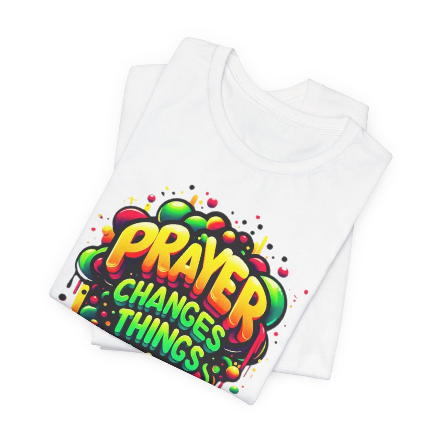 "Prayer Changes Things" - Encouraging Christian Faith Women's Graphic Cotton T-shirt
