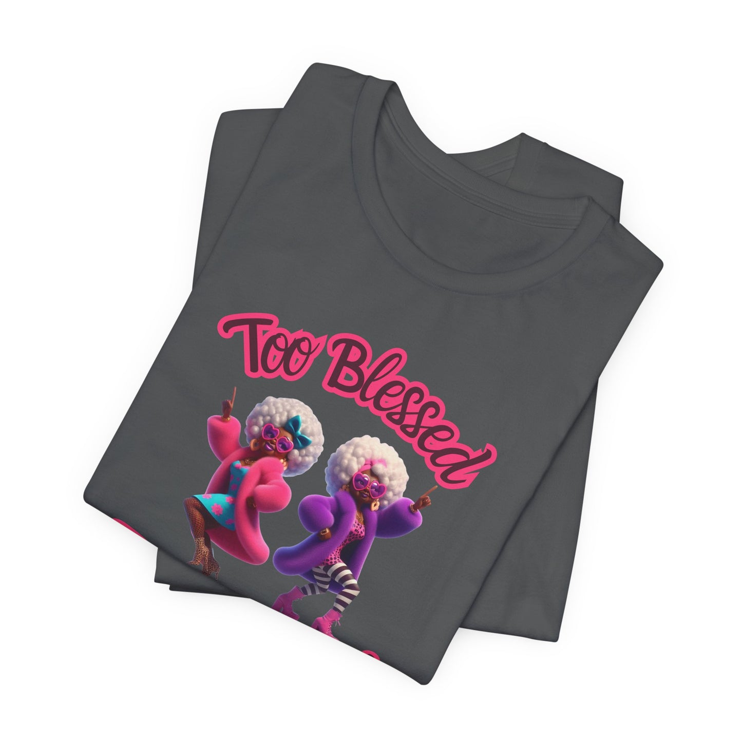 “Too Blessed To Be Stressed” - Motivational Christian Faith Women's Cotton Graphic Tee