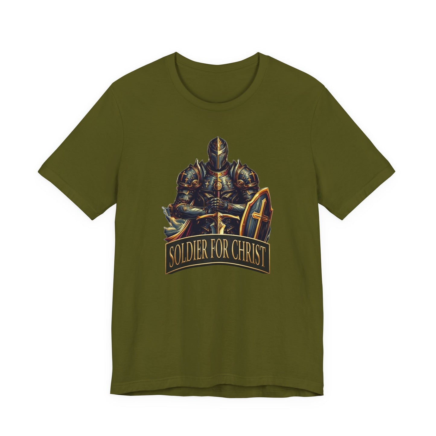 "Soldier For Christ" Christian Inspirational Men's Armour T-shirt, Faith Gift