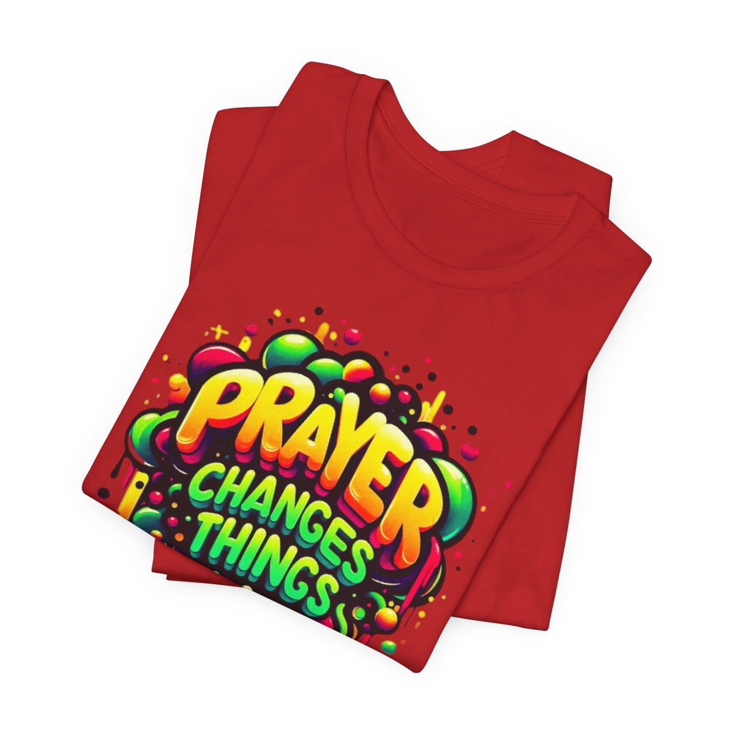 "Prayer Changes Things" - Encouraging Christian Faith Women's Graphic Cotton T-shirt