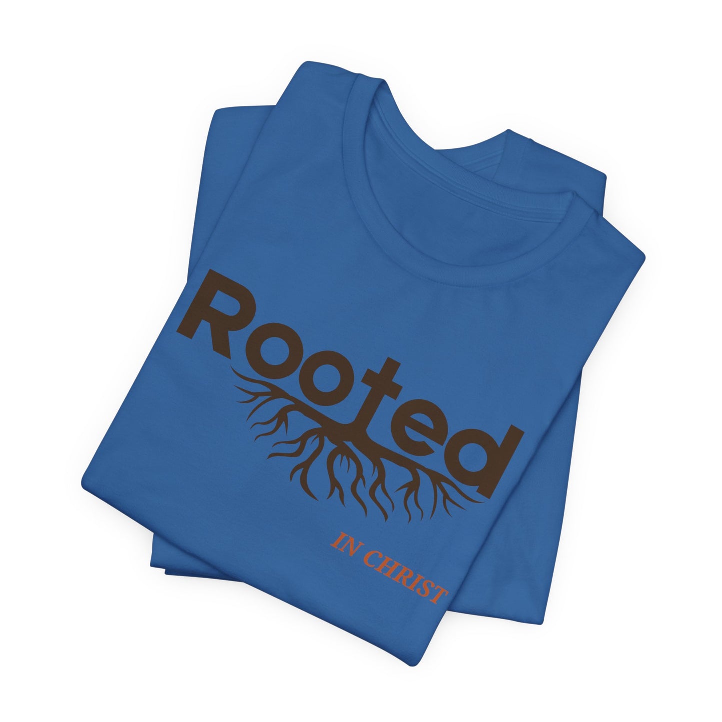 "Rooted In Christ" - Faith-Based Christian Men's Cotton T-Shirt, Inspirational Message
