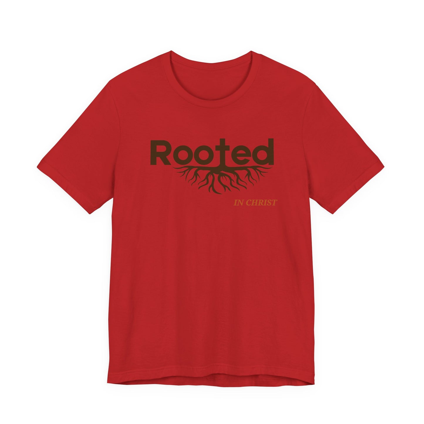 "Rooted In Christ" - Faith-Based Christian Men's Cotton T-Shirt, Inspirational Message