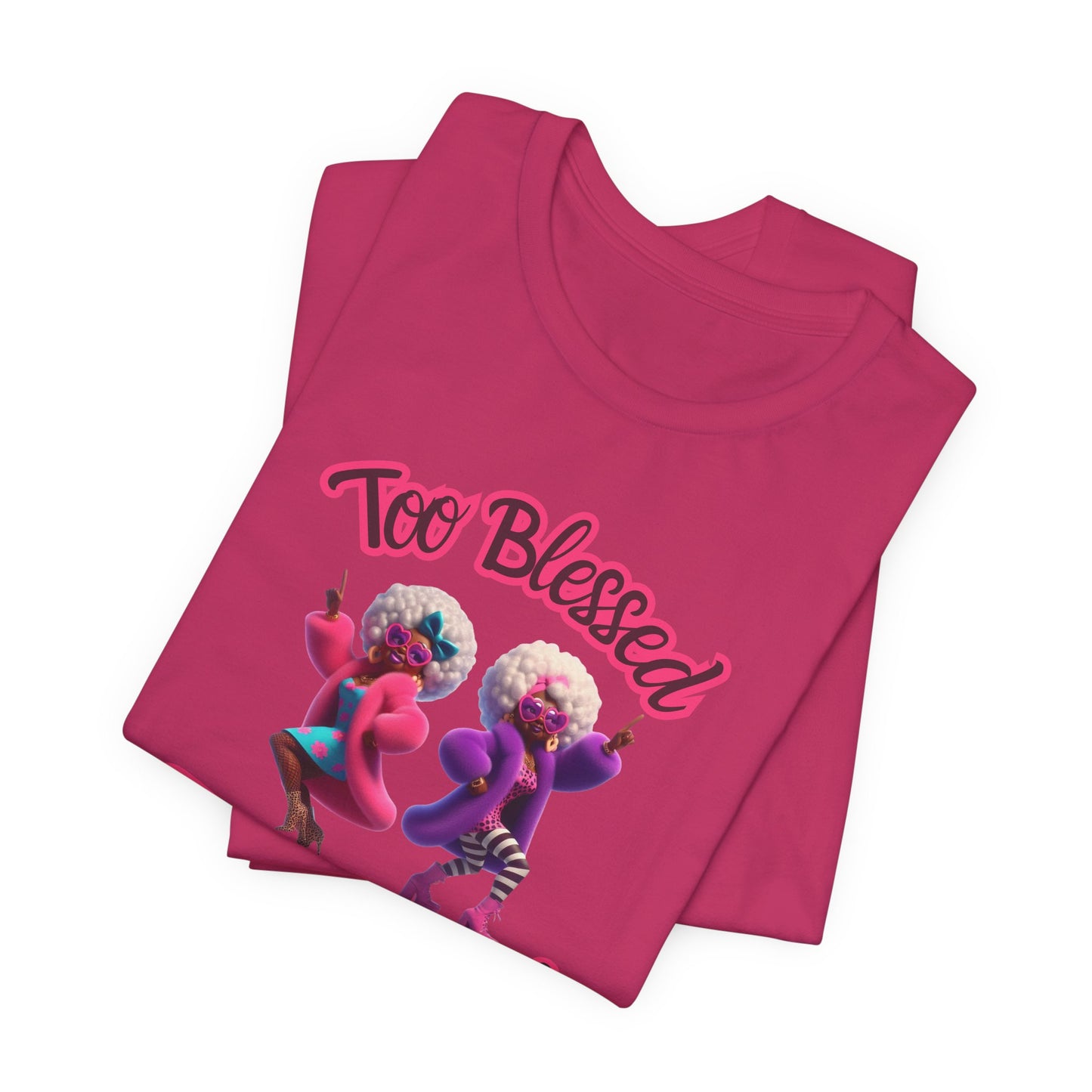 “Too Blessed To Be Stressed” - Motivational Christian Faith Women's Cotton Graphic Tee