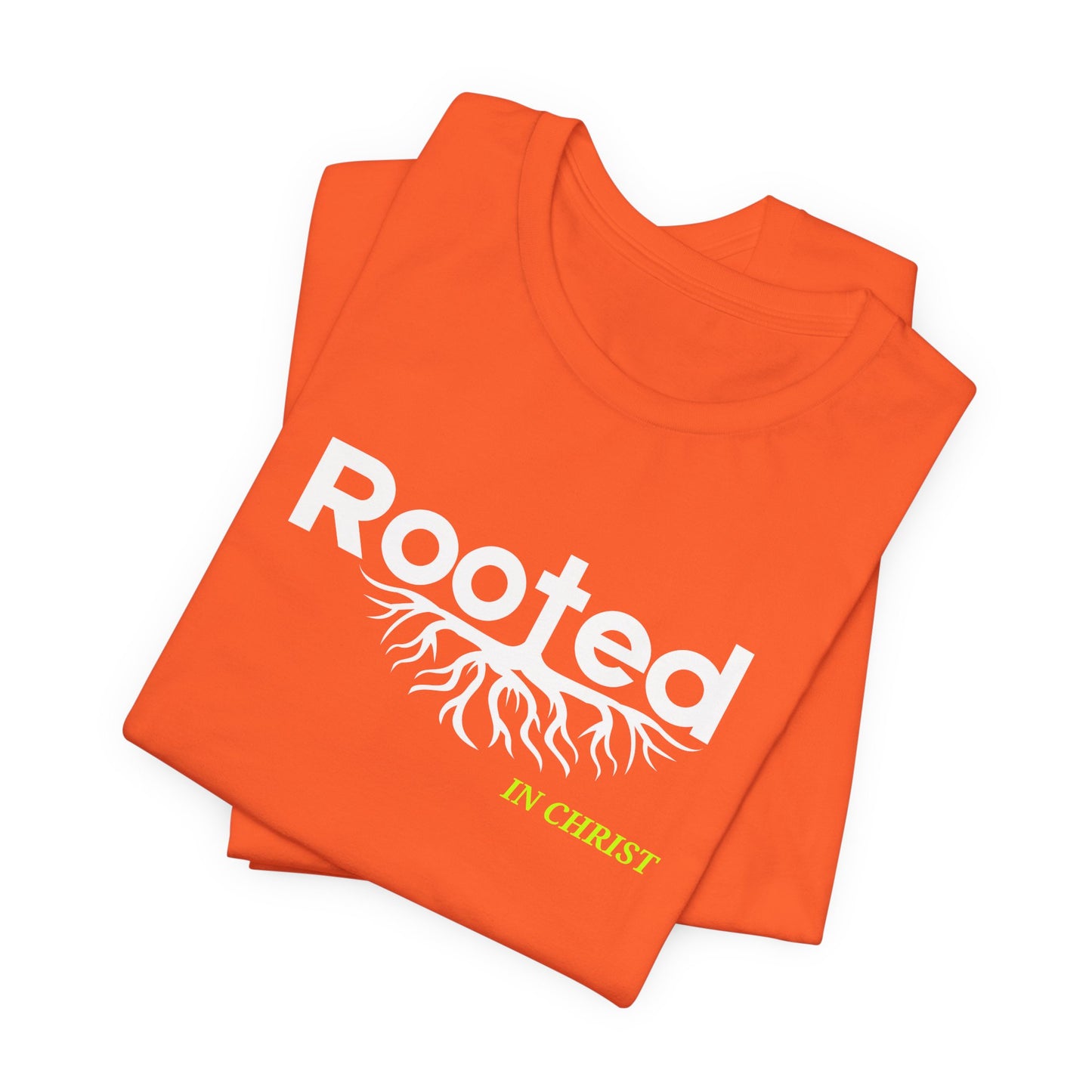 "Rooted In Christ" - Faith-Based Christian Women's Cotton T-Shirt, Inspirational