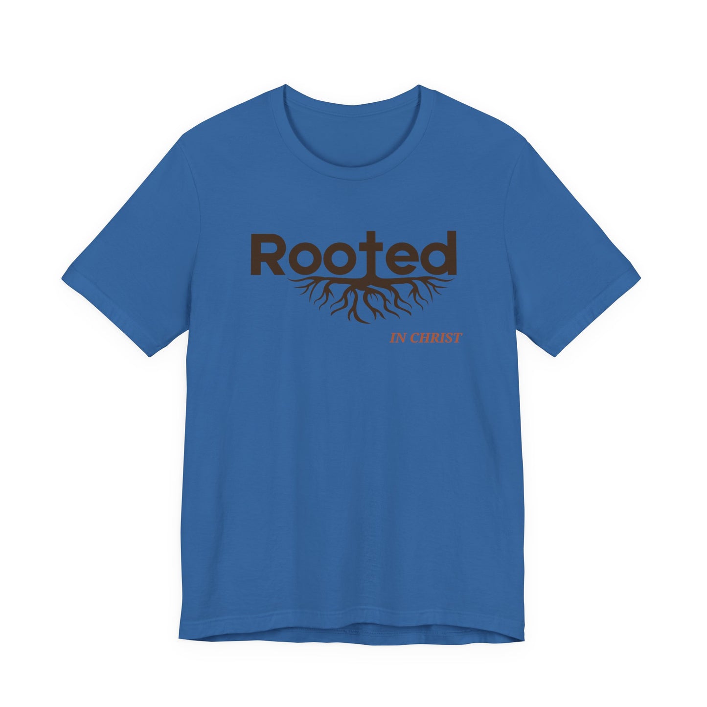"Rooted In Christ" - Faith-Based Christian Men's Cotton T-Shirt, Inspirational Message