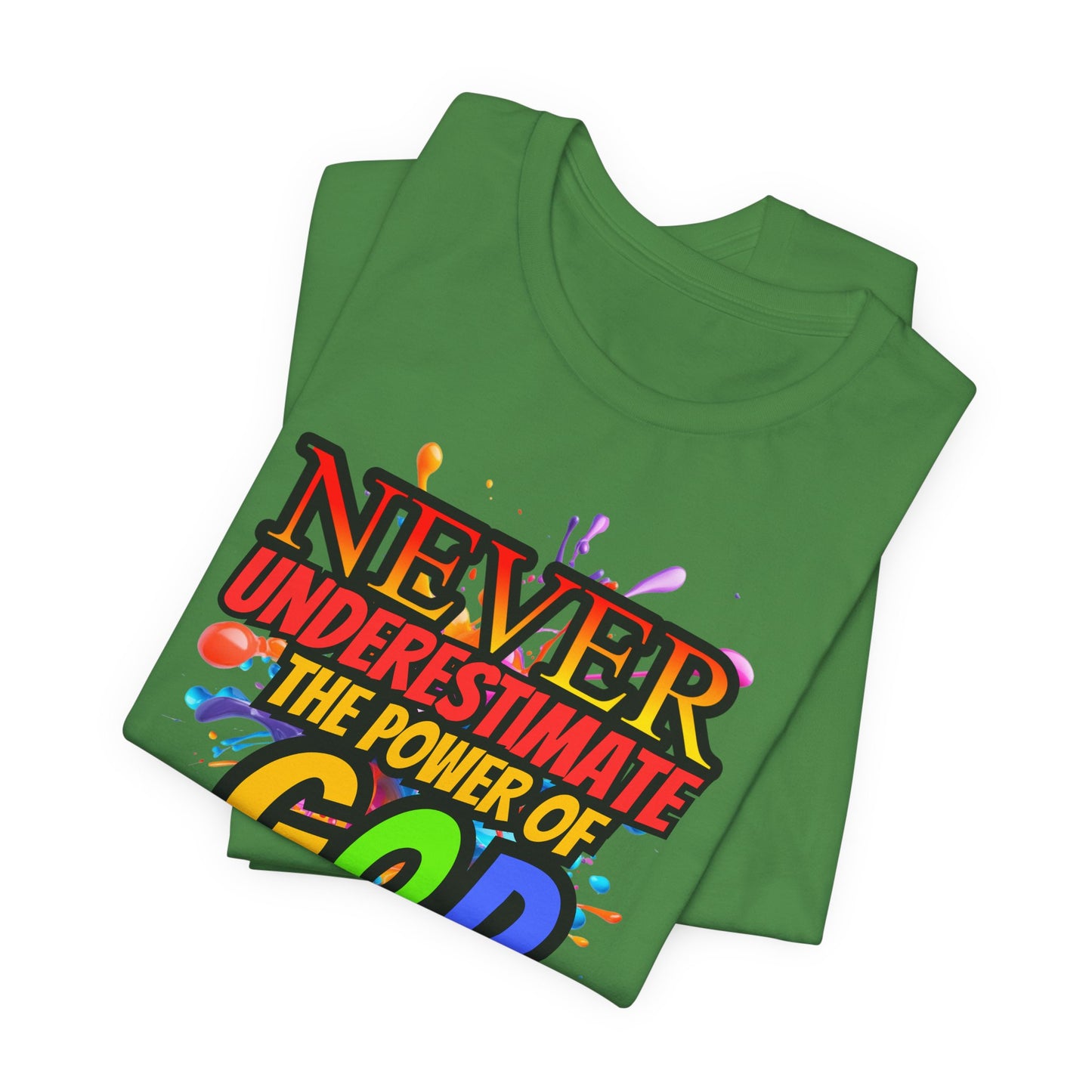 "Never Underestimate the Power of God" Christian Women’s Cotton T-Shirt, Inspirational Gift