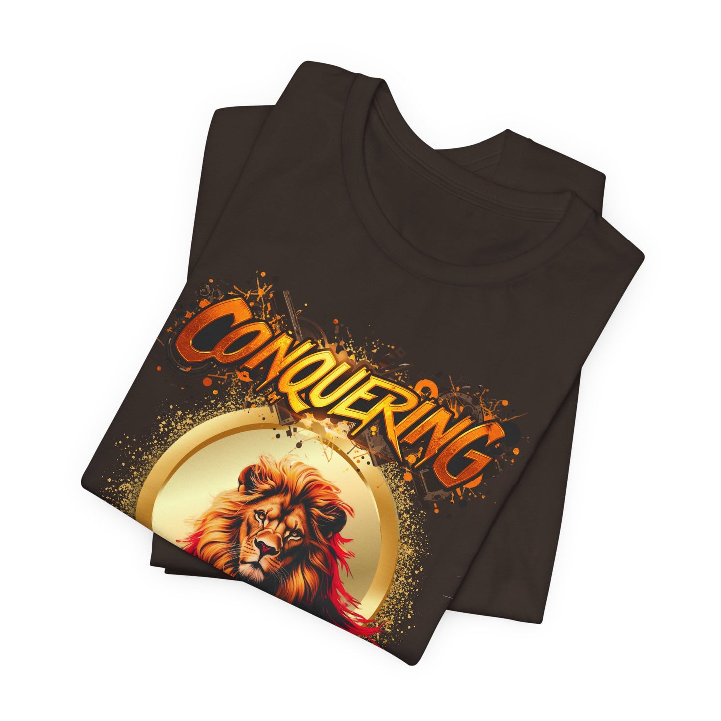"Conquering Lion of Judah" - Christian Faith Lion Graphic Men's Cotton T-shirt
