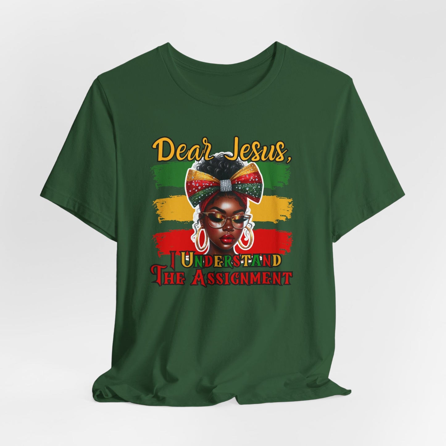 "Dear Jesus, I Understand the Assignment" Inspirational Faith Based Christian Women's Cotton T-Shirt
