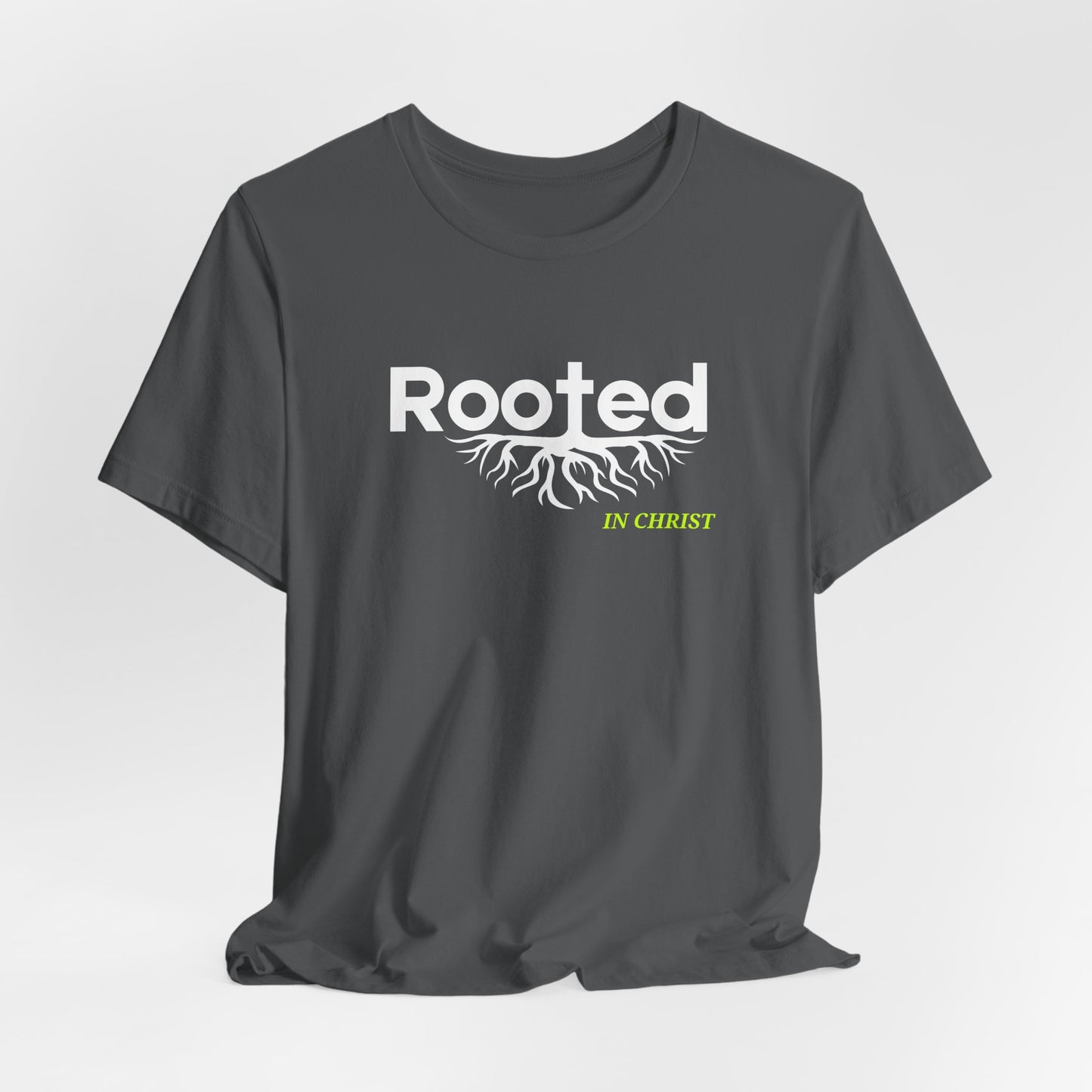 "Rooted In Christ" - Faith-Based Christian Women's Cotton T-Shirt, Inspirational