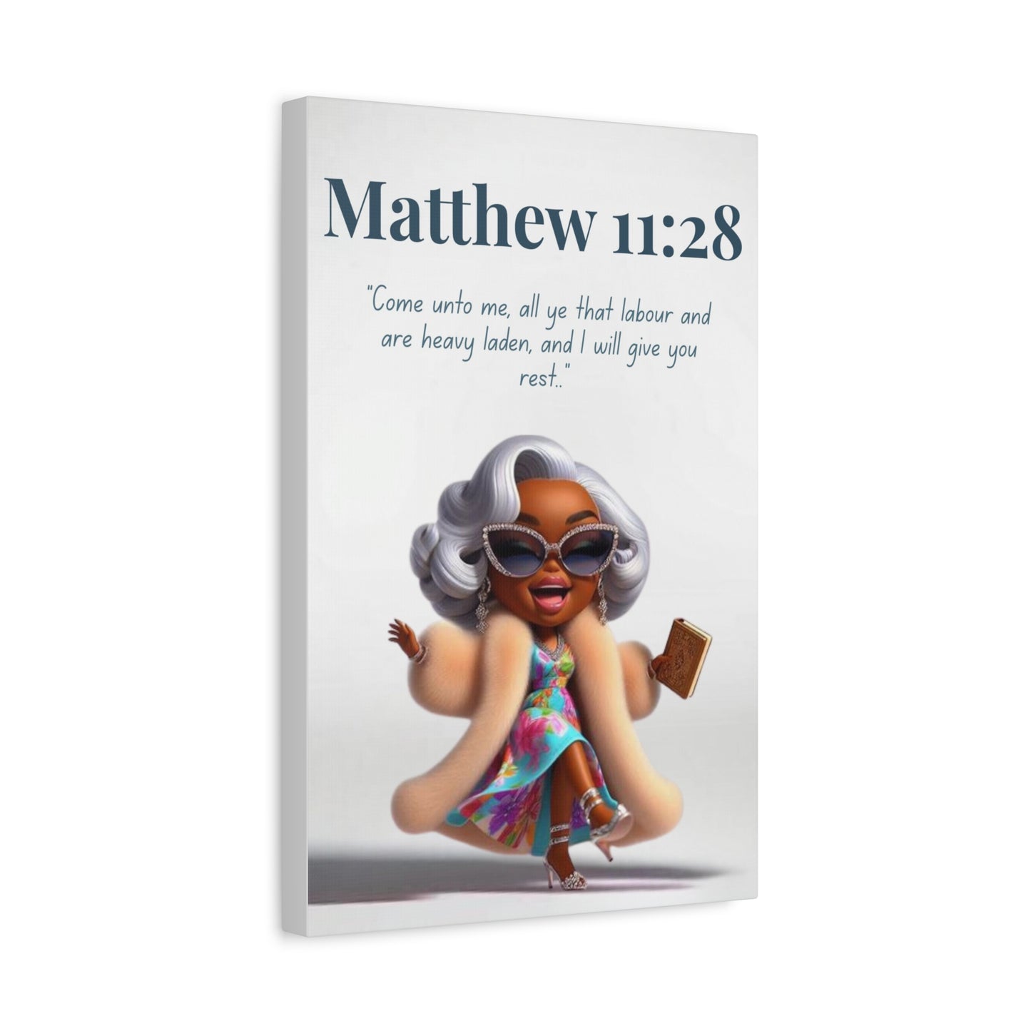 Unshakeable Faith Collection - Matthew 11:28- Inspirational Christian Wall Art with Scripture