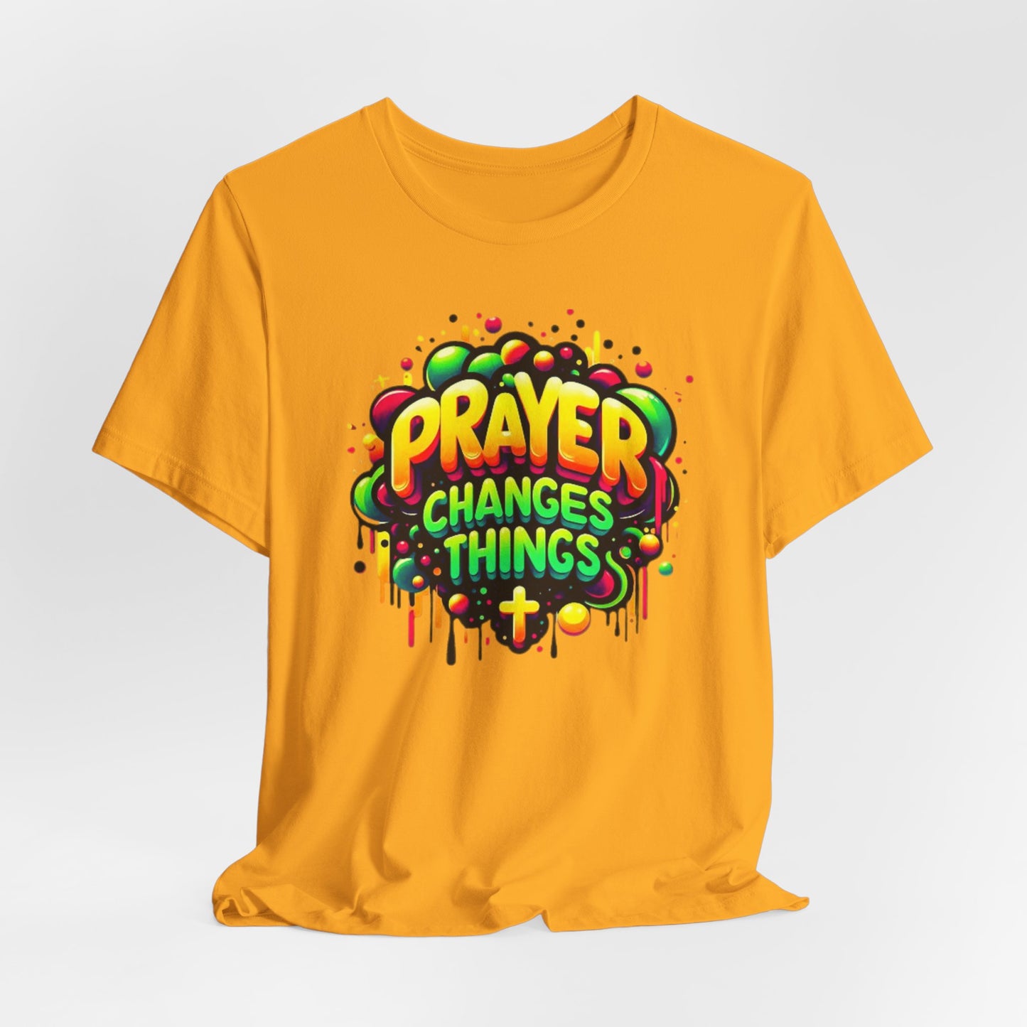 "Prayer Changes Things" - Encouraging Christian Faith Women's Graphic Cotton T-shirt