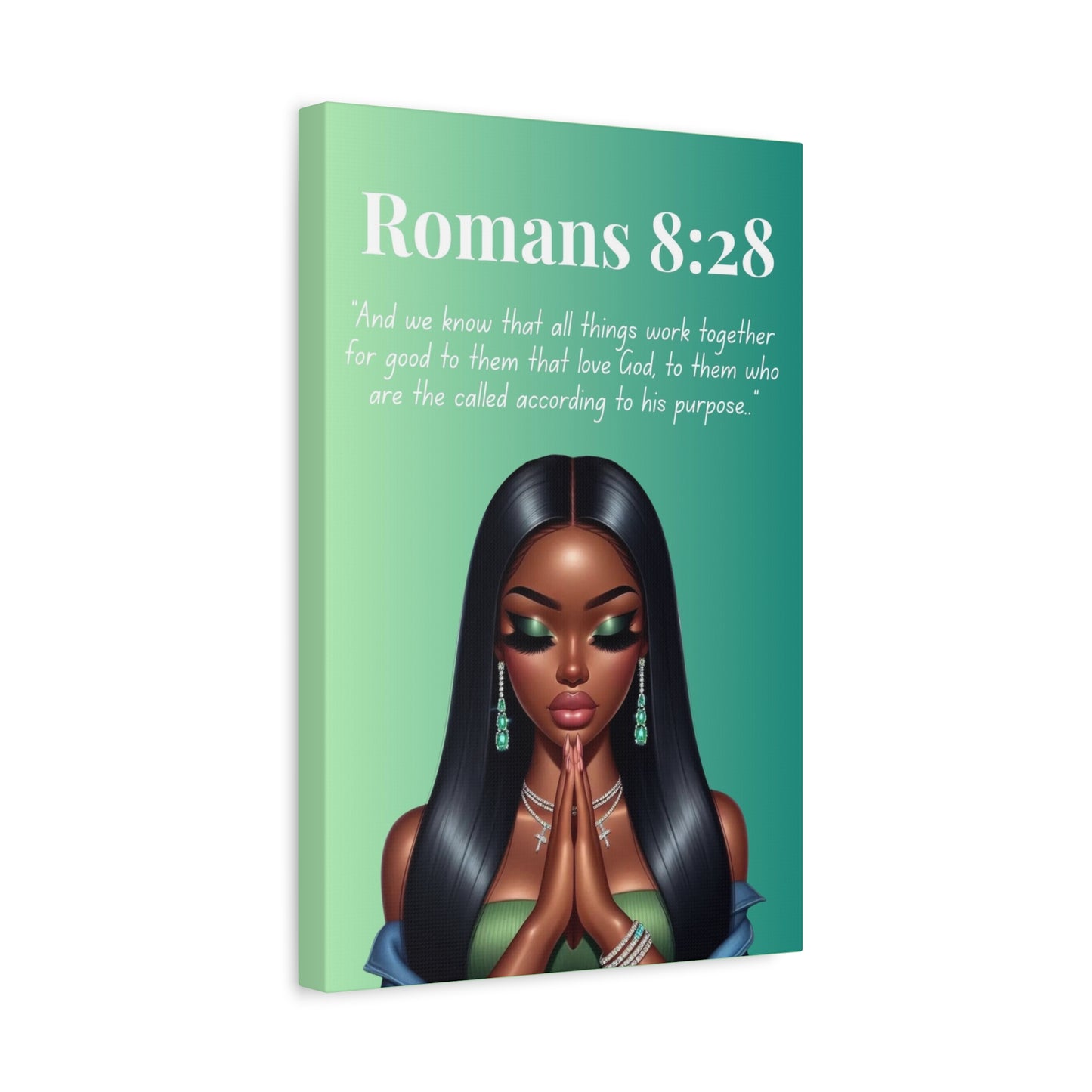 Prayer Warriors Collection - Romans 8:28 - Bible Verse Canvas, Motivational Scripture Art