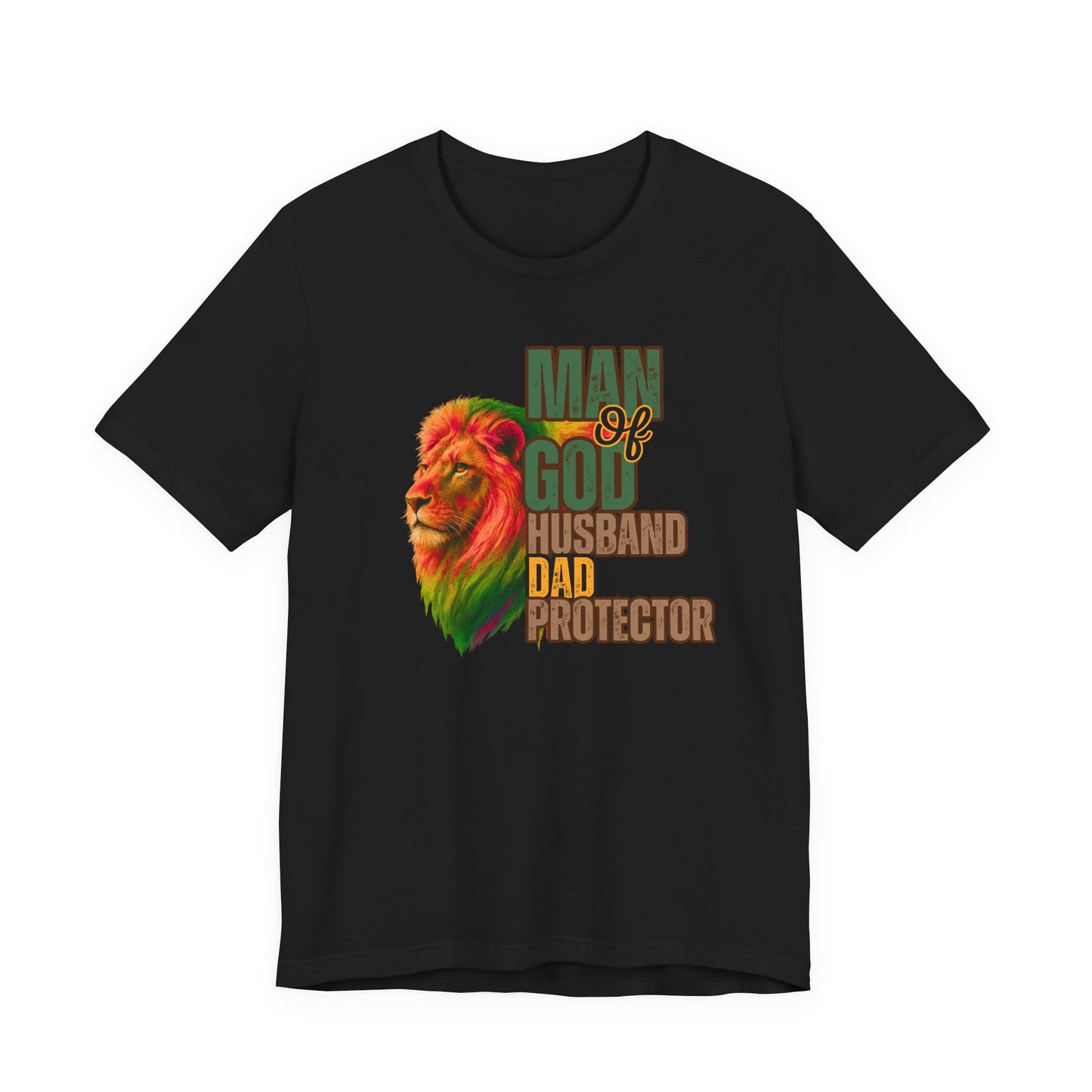 "Man of God, Husband, Father, Protector" Christian Faith Men’s Graphic T-Shirt