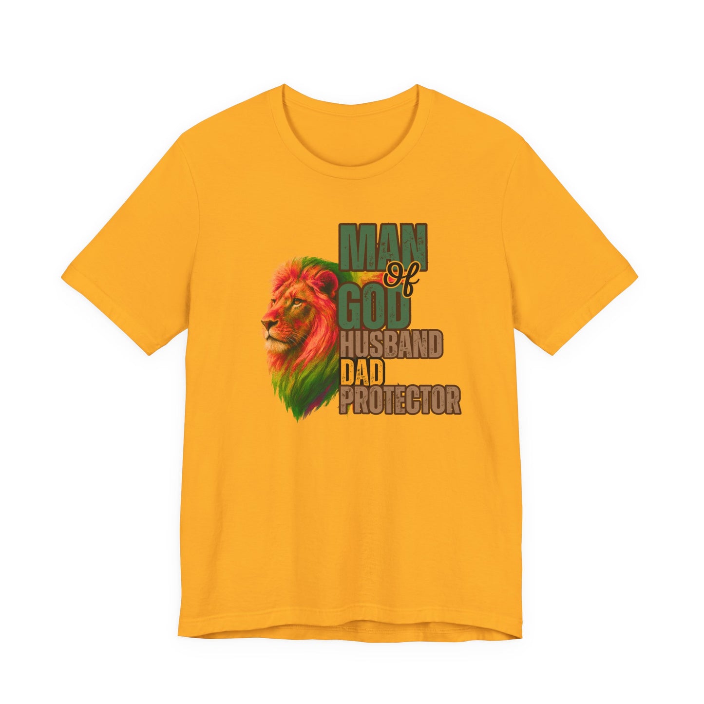 "Man of God, Husband, Father, Protector" Christian Faith Men’s Graphic T-Shirt