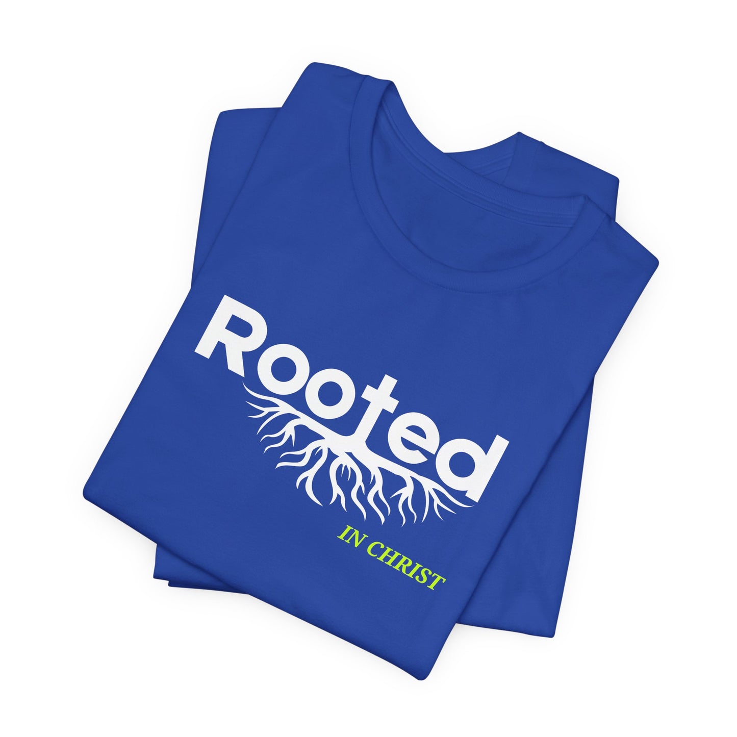 "Rooted In Christ" - Faith-Based Christian Women's Cotton T-Shirt, Inspirational