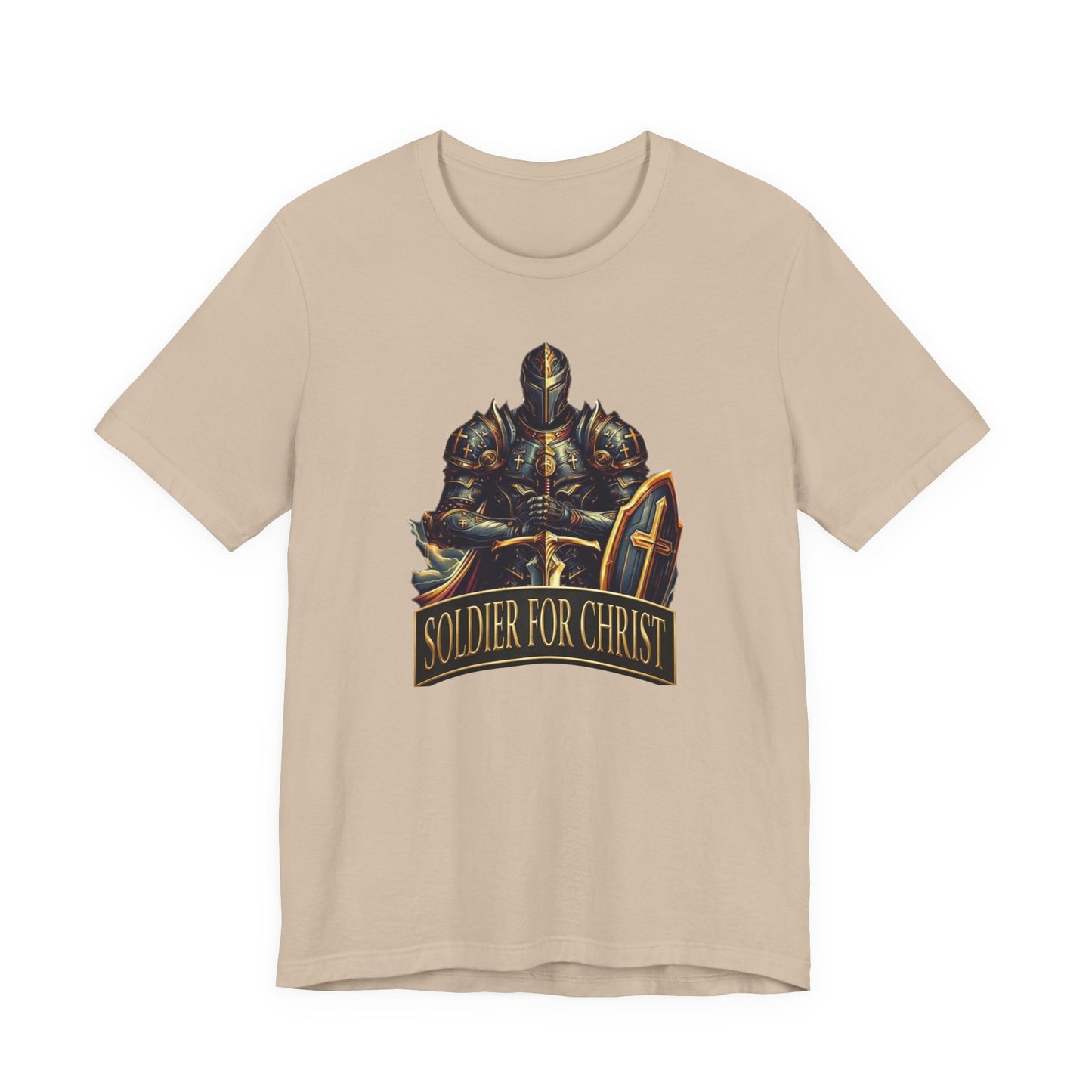 "Soldier For Christ" Christian Inspirational Men's Armour T-shirt, Faith Gift
