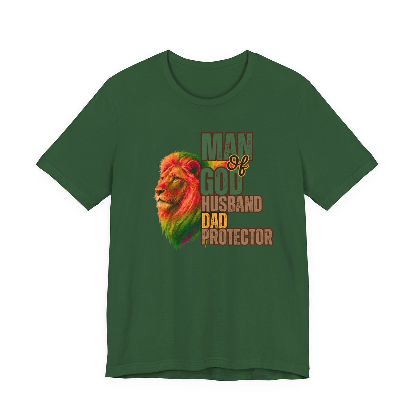 "Man of God, Husband, Father, Protector" Christian Faith Men’s Graphic T-Shirt