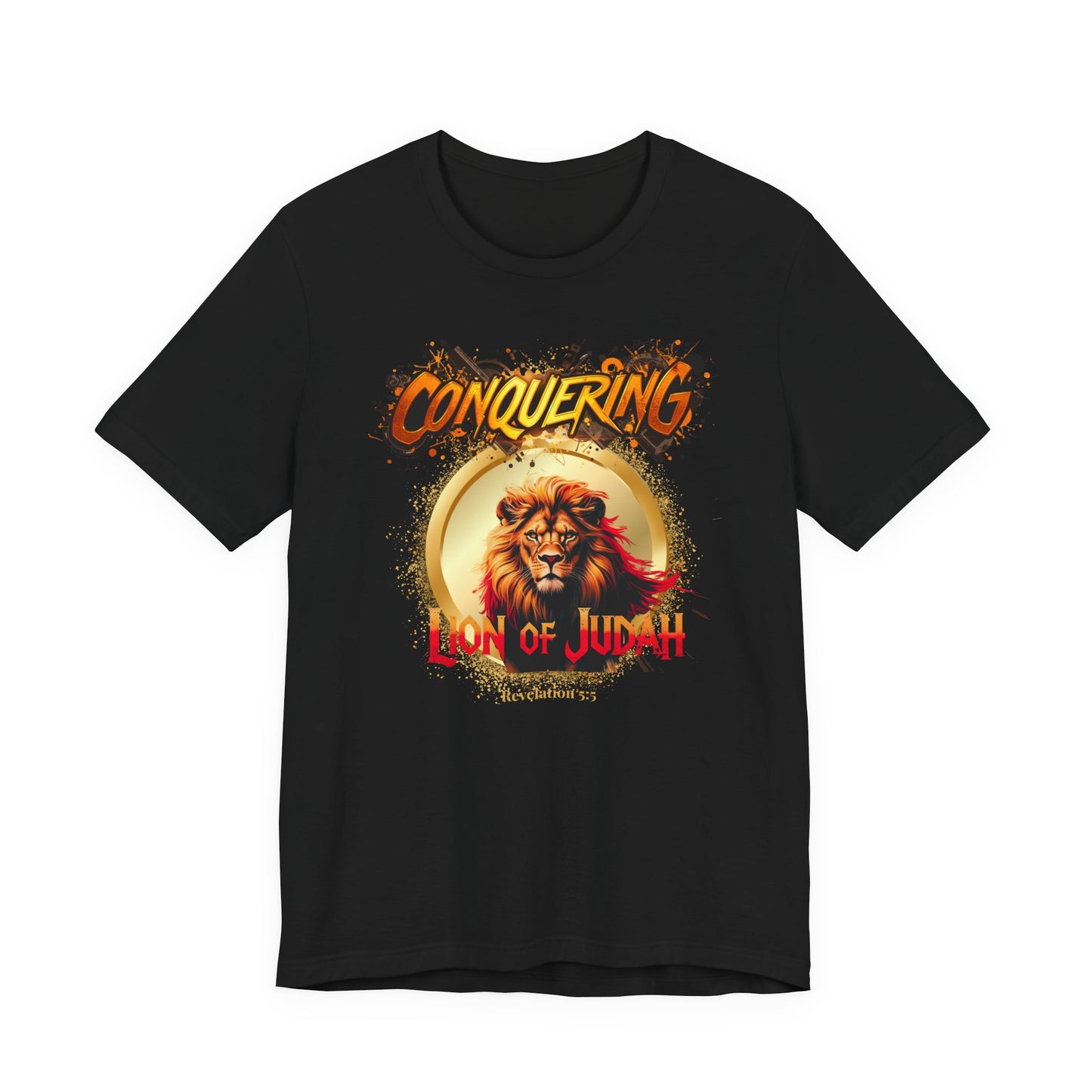"Conquering Lion of Judah" - Christian Faith Lion Graphic Men's Cotton T-shirt