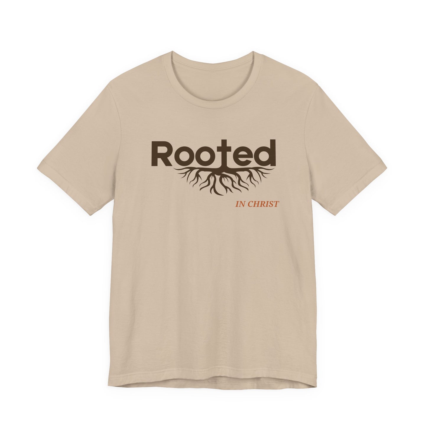 "Rooted In Christ" - Faith-Based Christian Men's Cotton T-Shirt, Inspirational Message