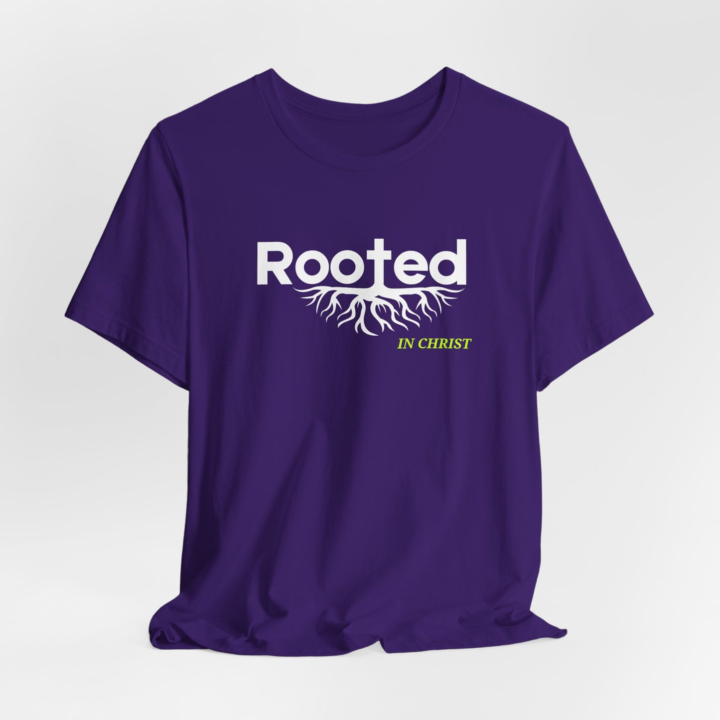 "Rooted In Christ" - Faith-Based Christian Women's Cotton T-Shirt, Inspirational
