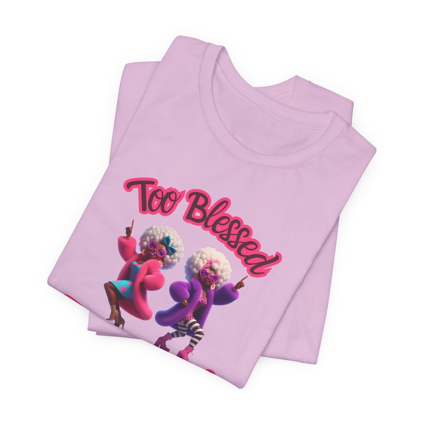 “Too Blessed To Be Stressed” - Motivational Christian Faith Women's Cotton Graphic Tee