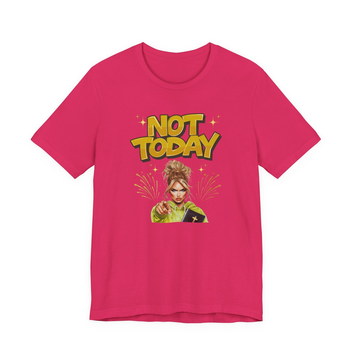 "Not Today" - Faith Based Christian Women's Cotton T-Shirt, Motivational, Inspirational Message