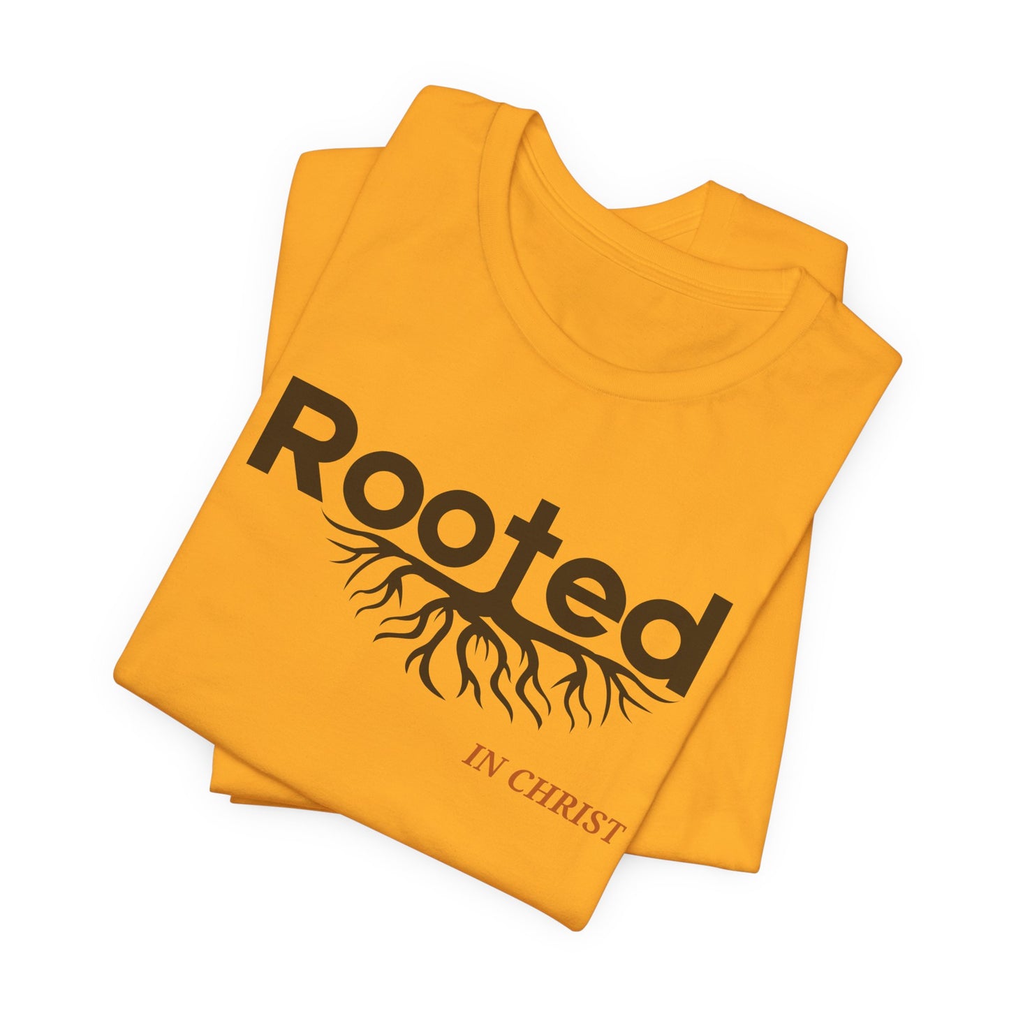 "Rooted In Christ" - Faith-Based Christian Men's Cotton T-Shirt, Inspirational Message