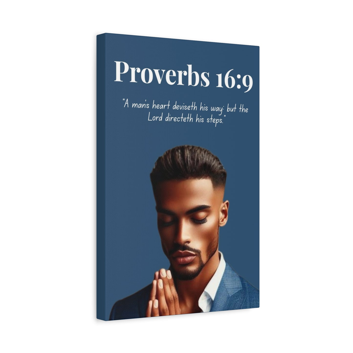 Men of Faith Collection - Proverbs 16:9 - Bible Verse Decor, Inspirational Wall Art
