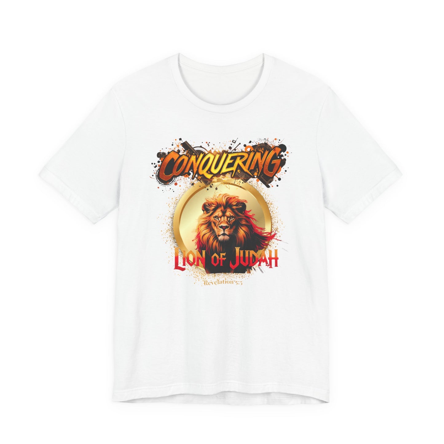 "Conquering Lion of Judah" - Christian Faith Lion Graphic Men's Cotton T-shirt