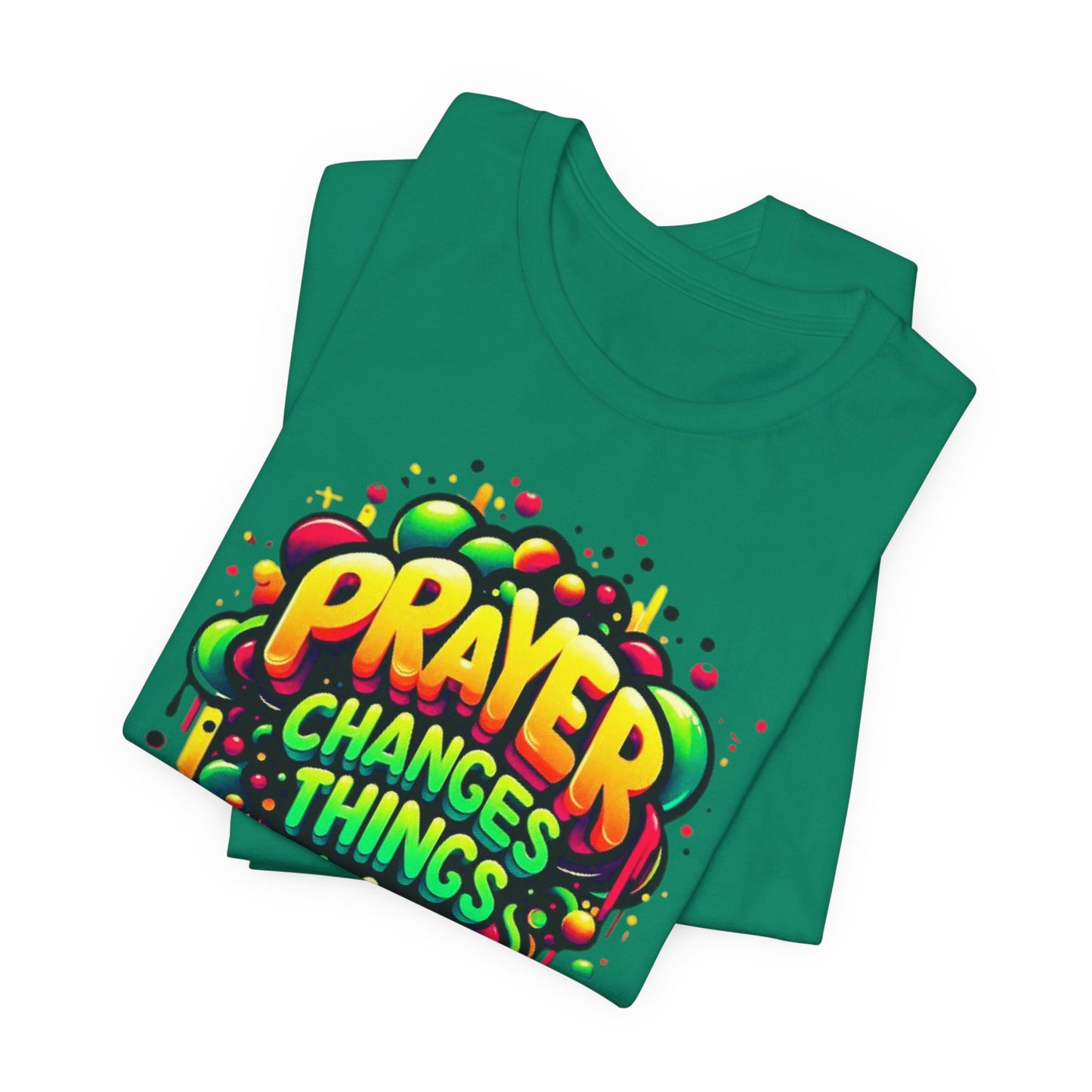 "Prayer Changes Things" - Encouraging Christian Faith Women's Graphic Cotton T-shirt