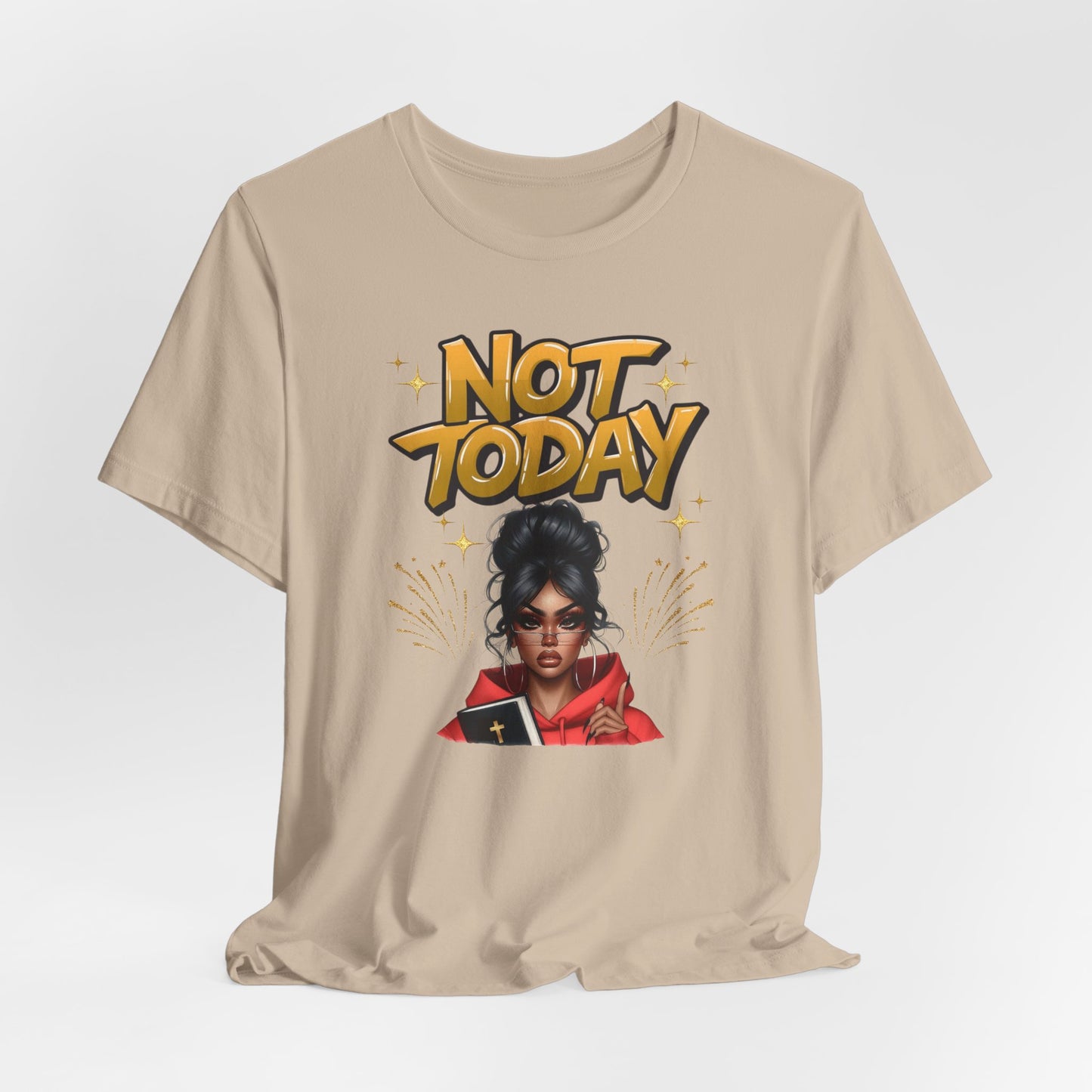 "Not Today" Christian Women's Cotton T-Shirt, Faith-Based Apparel