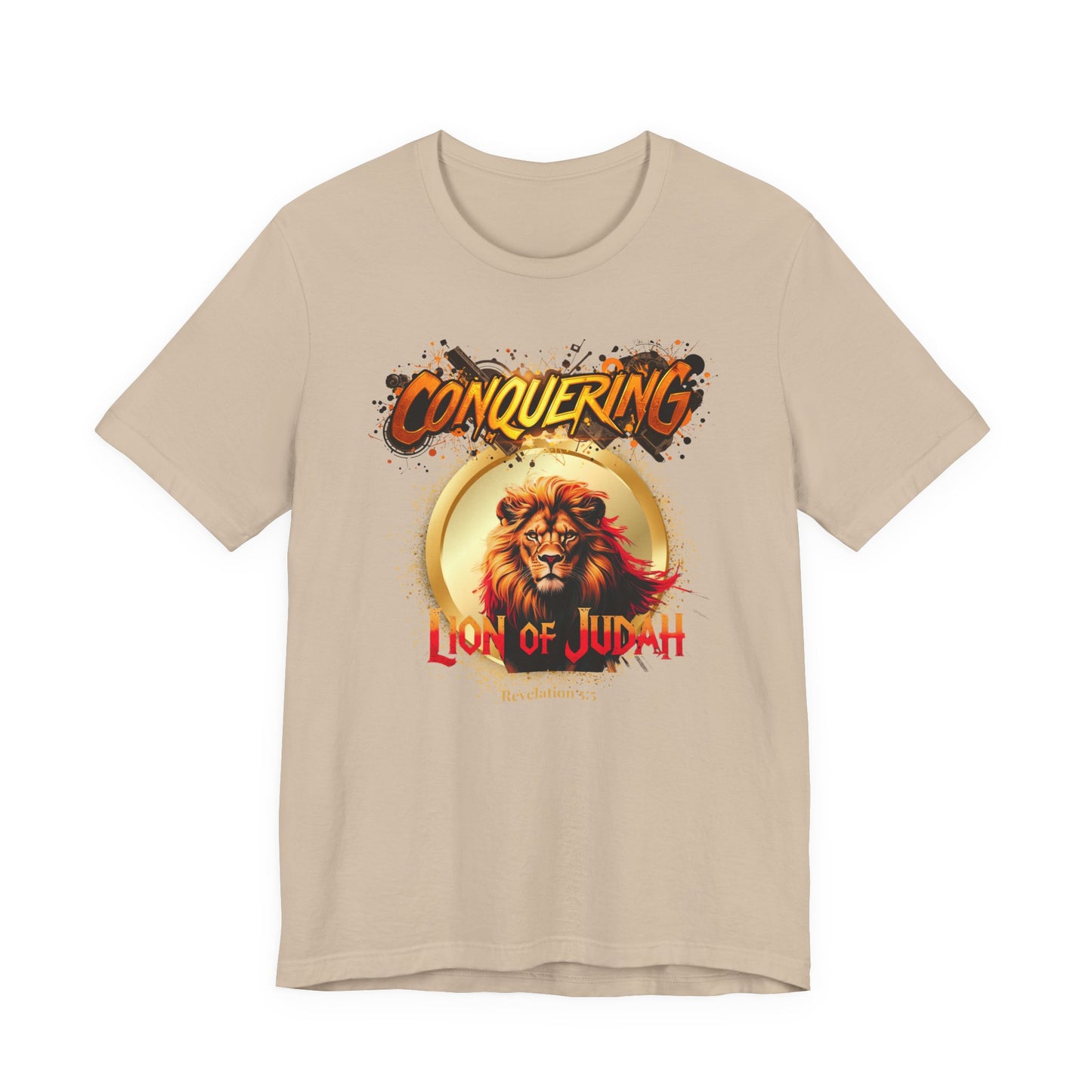 "Conquering Lion of Judah" - Christian Faith Lion Graphic Men's Cotton T-shirt