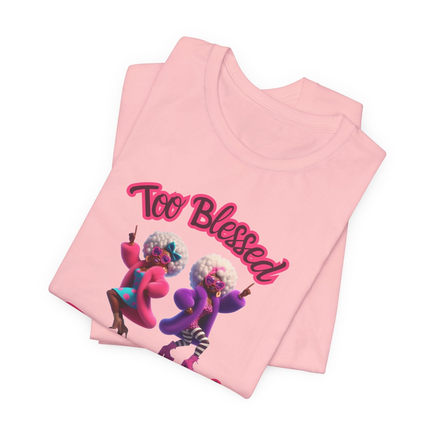 “Too Blessed To Be Stressed” - Motivational Christian Faith Women's Cotton Graphic Tee