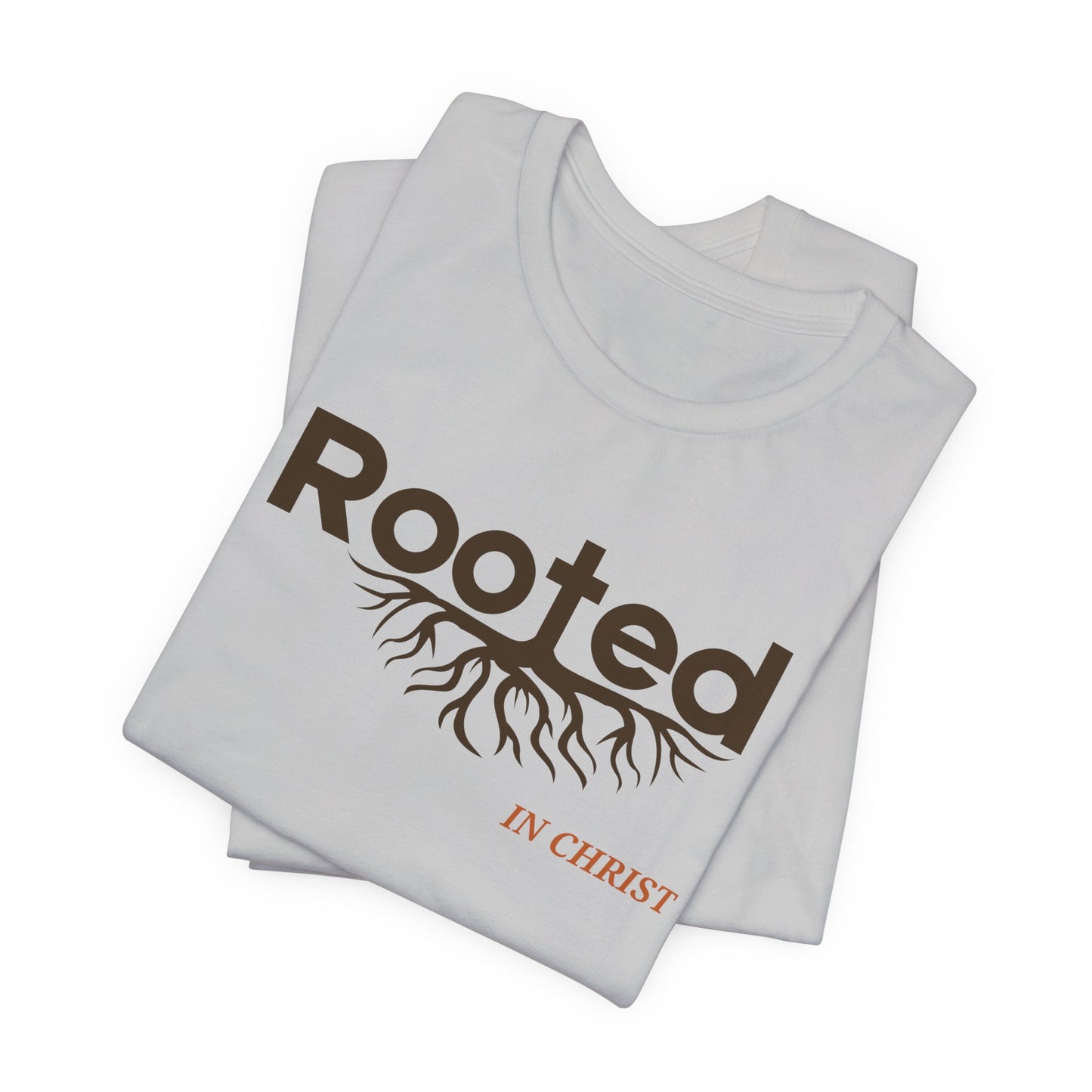 "Rooted In Christ" - Faith-Based Christian Men's Cotton T-Shirt, Inspirational Message