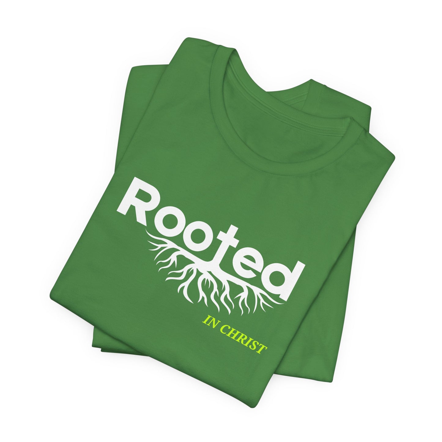 "Rooted In Christ" - Faith-Based Christian Women's Cotton T-Shirt, Inspirational
