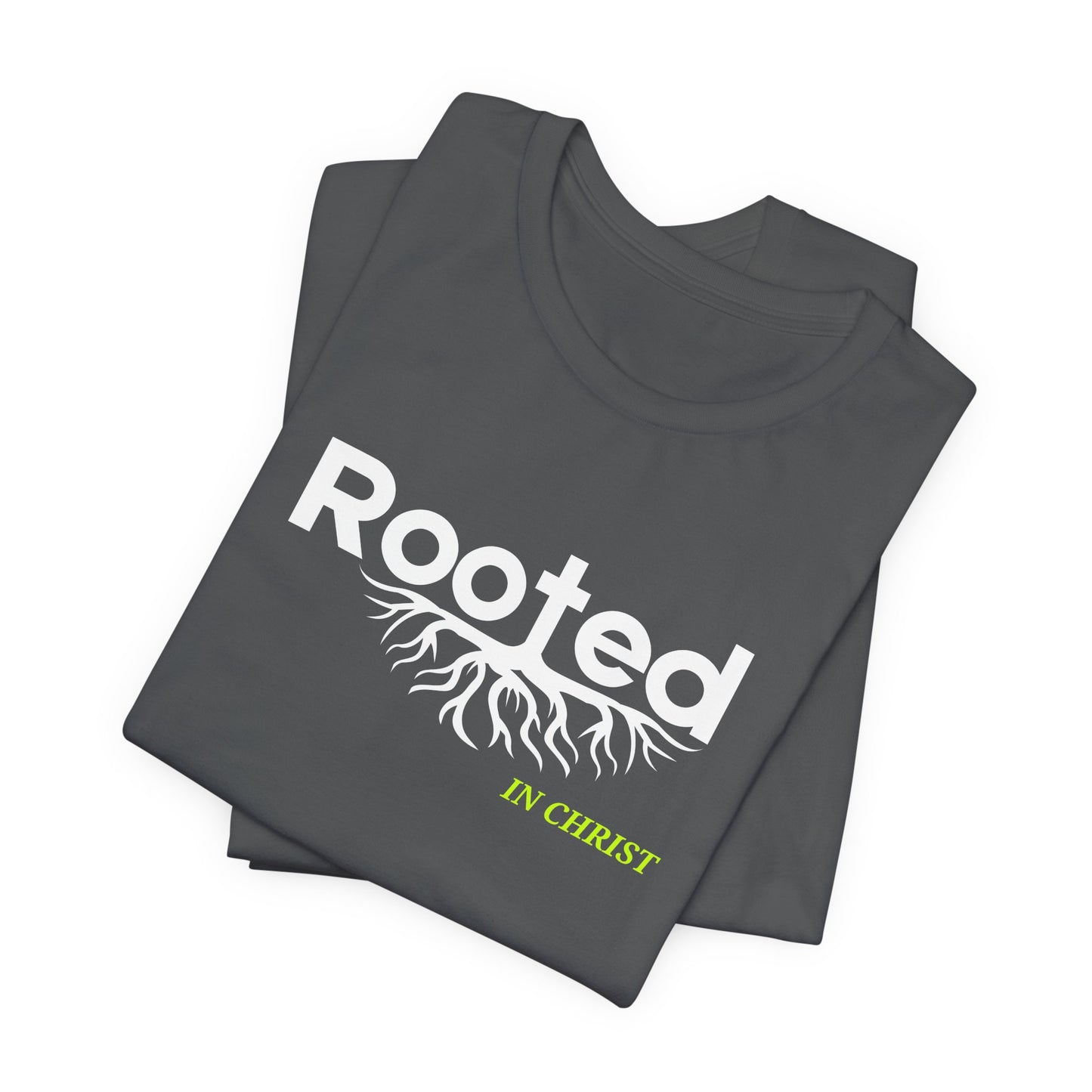 "Rooted In Christ" - Faith-Based Christian Women's Cotton T-Shirt, Inspirational