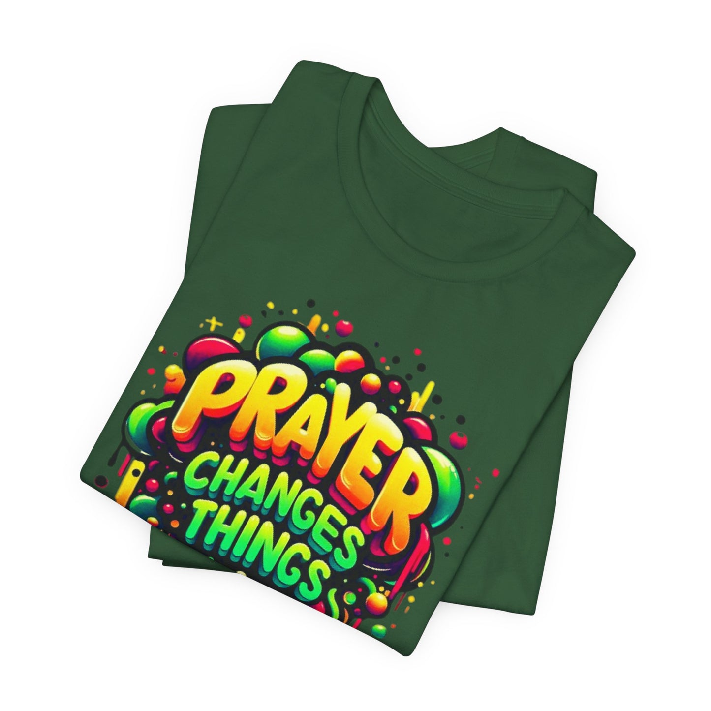 "Prayer Changes Things" - Encouraging Christian Faith Women's Graphic Cotton T-shirt