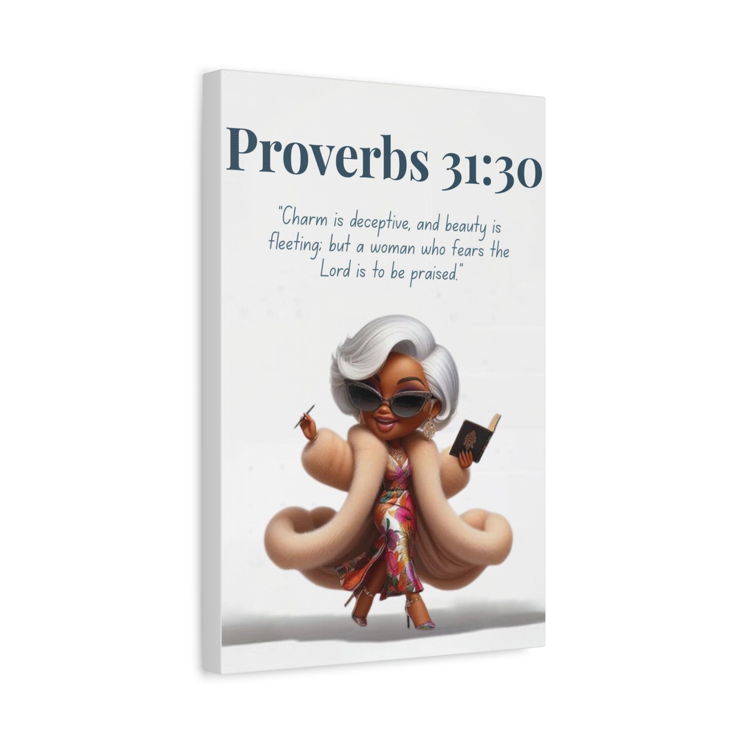 Unshakeable Faith Collection - Proverbs 31:30 - Bible Verse Decor, Inspirational Wall Art