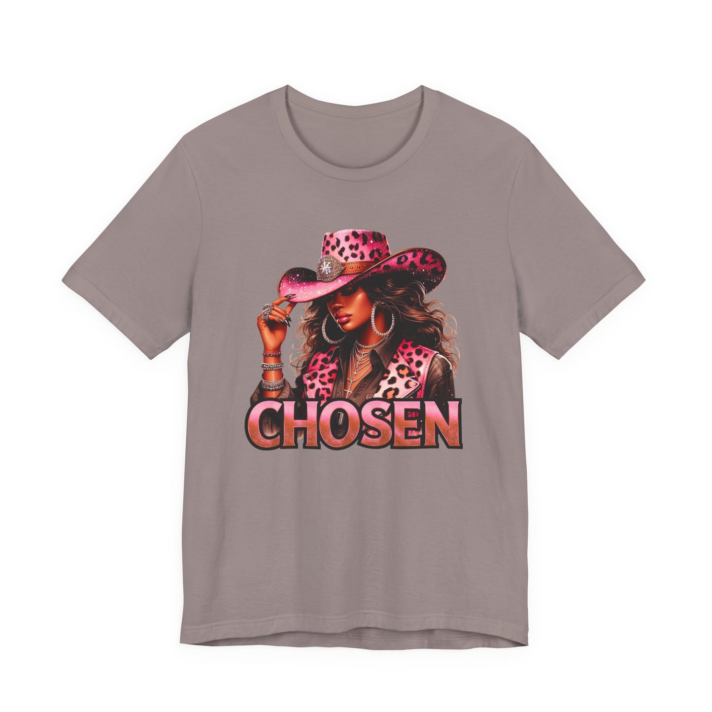 "Chosen" - Faith Based Christian Women’s Cotton T-Shirt, Cowgirl Graphic