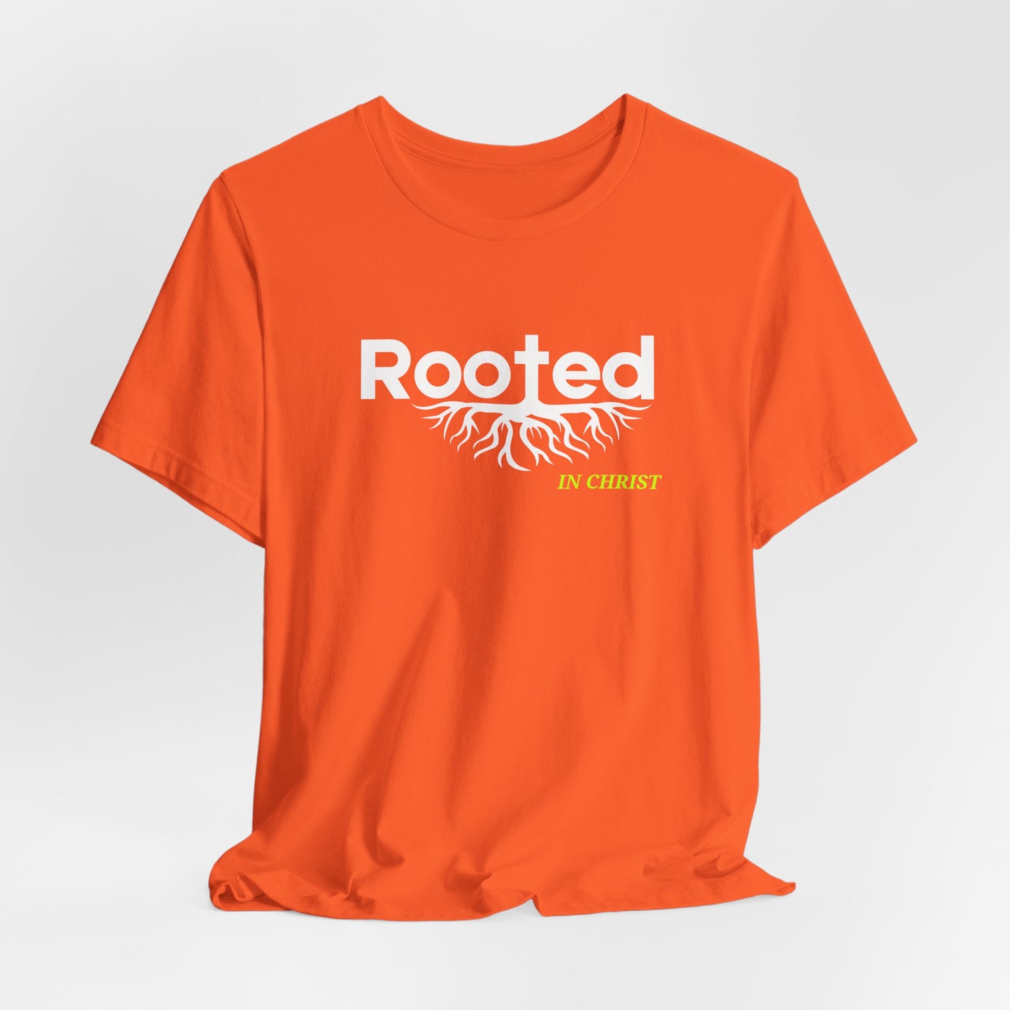 "Rooted In Christ" - Faith-Based Christian Women's Cotton T-Shirt, Inspirational