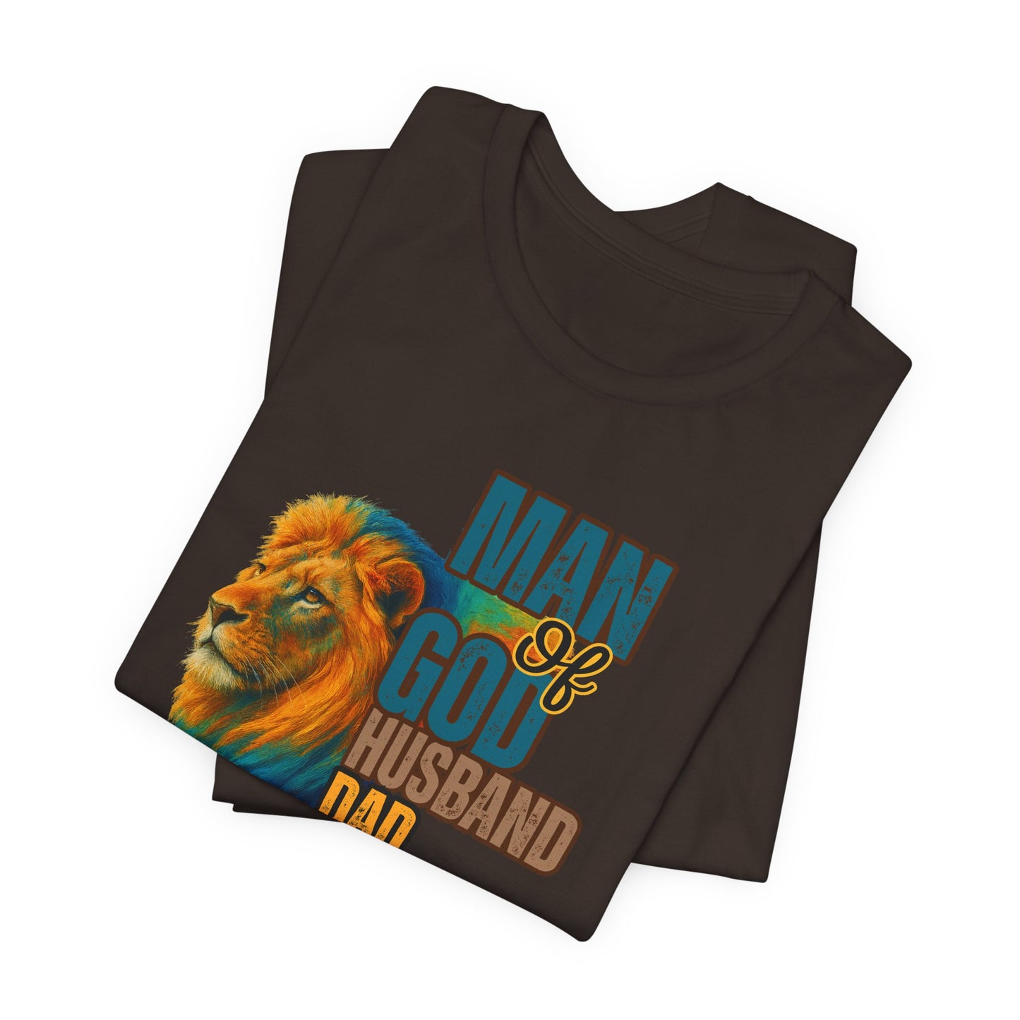 "Man of God, Husband, Dad, Protector" Christian Men’s Cotton T-Shirt. Lead with Faith