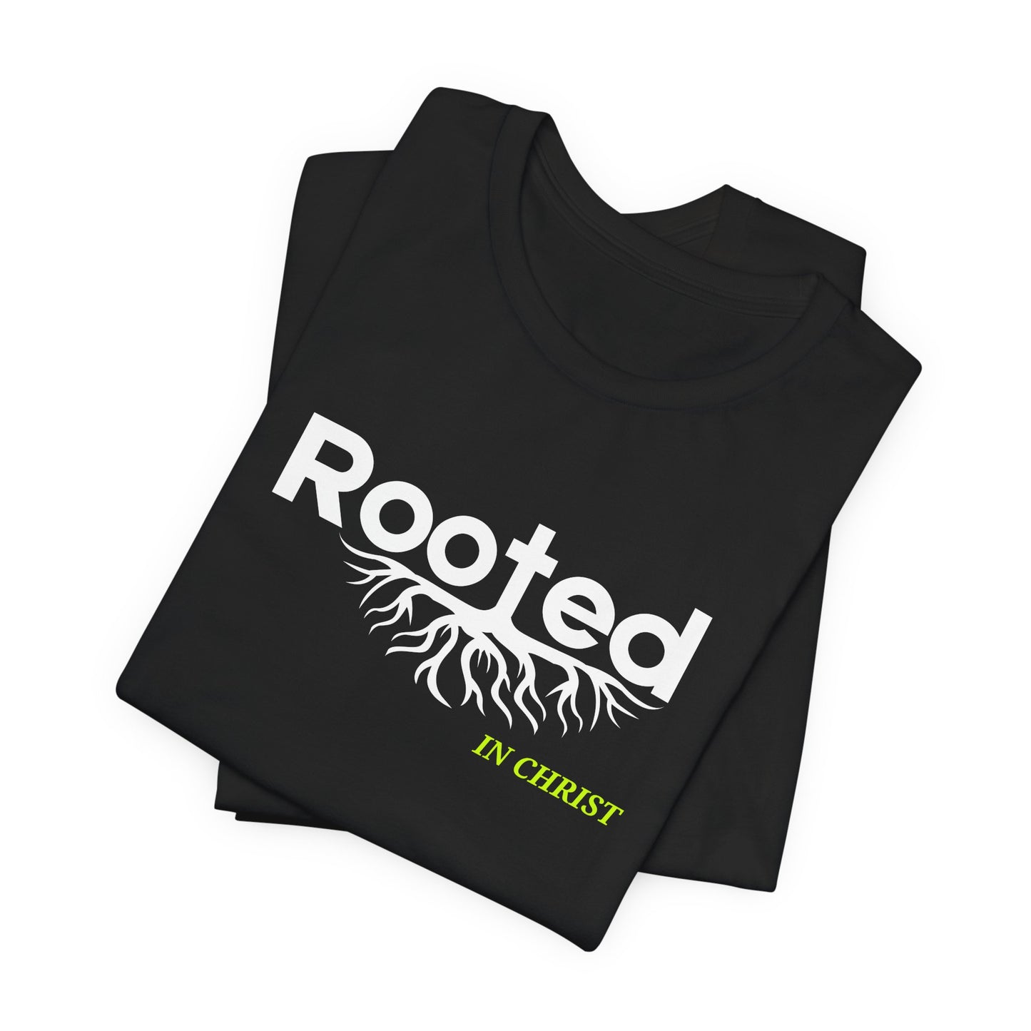 "Rooted In Christ" - Faith-Based Christian Women's Cotton T-Shirt, Inspirational