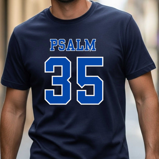 Psalm 35 - Motivational Faith Jersey Sports Style Men's Christian T-shirt