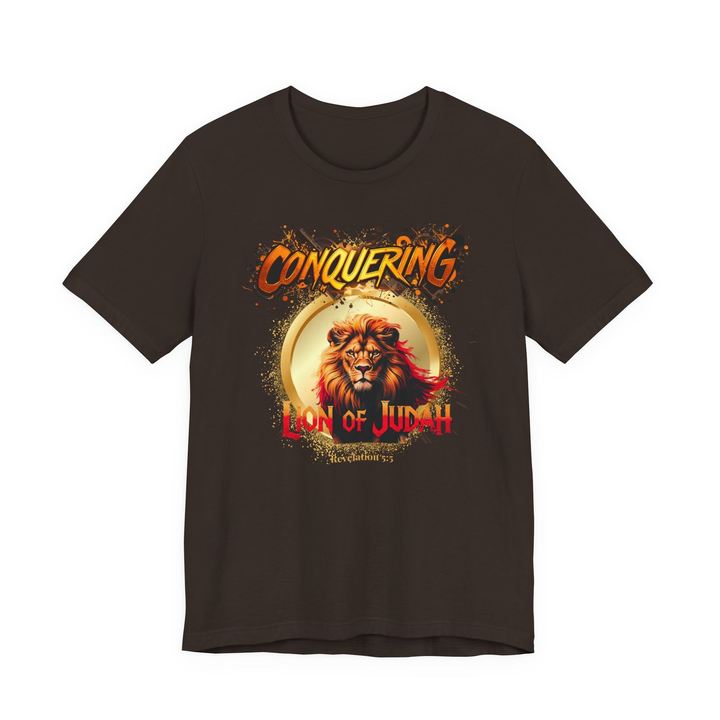 "Conquering Lion of Judah" - Christian Faith Lion Graphic Men's Cotton T-shirt