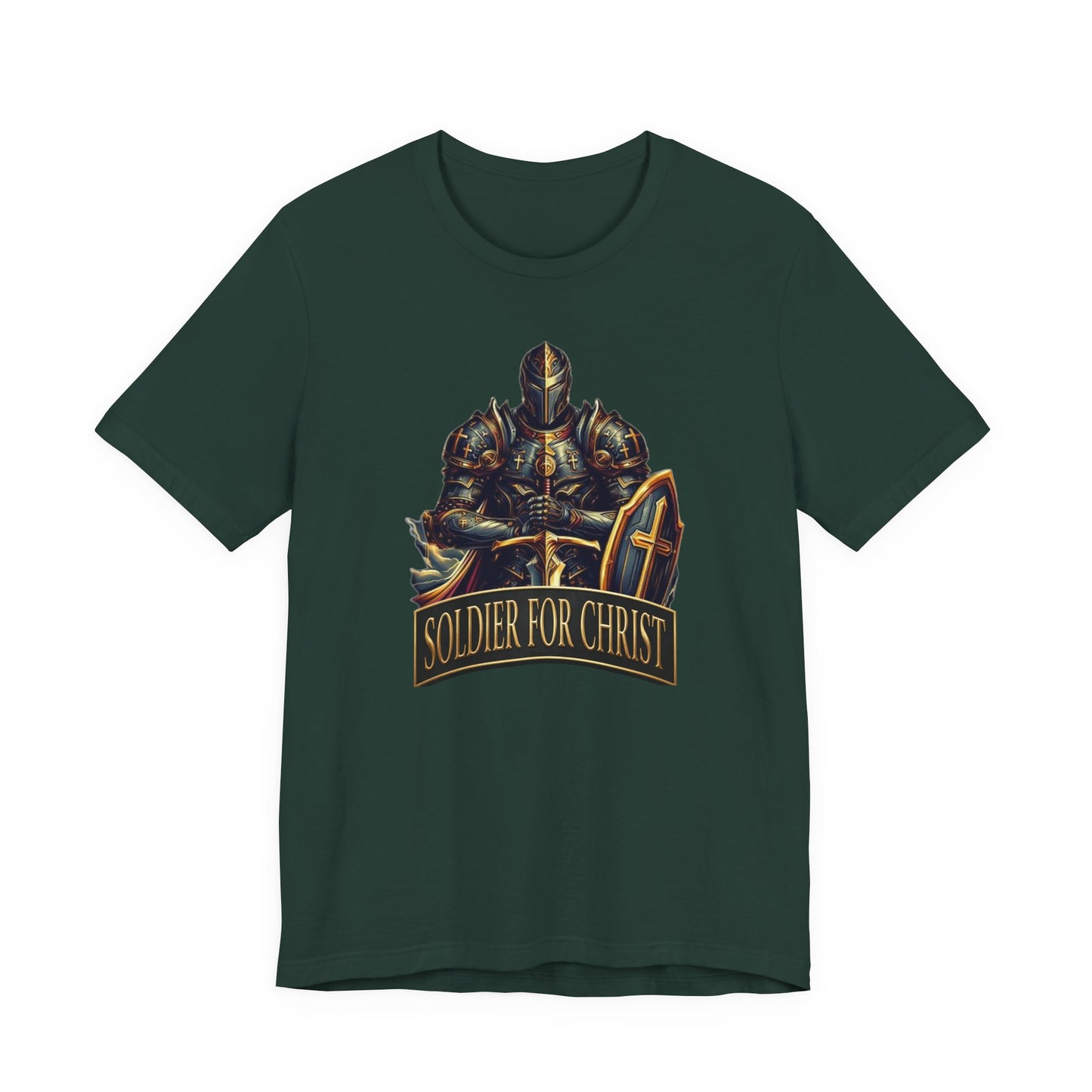 "Soldier For Christ" Christian Inspirational Men's Armour T-shirt, Faith Gift