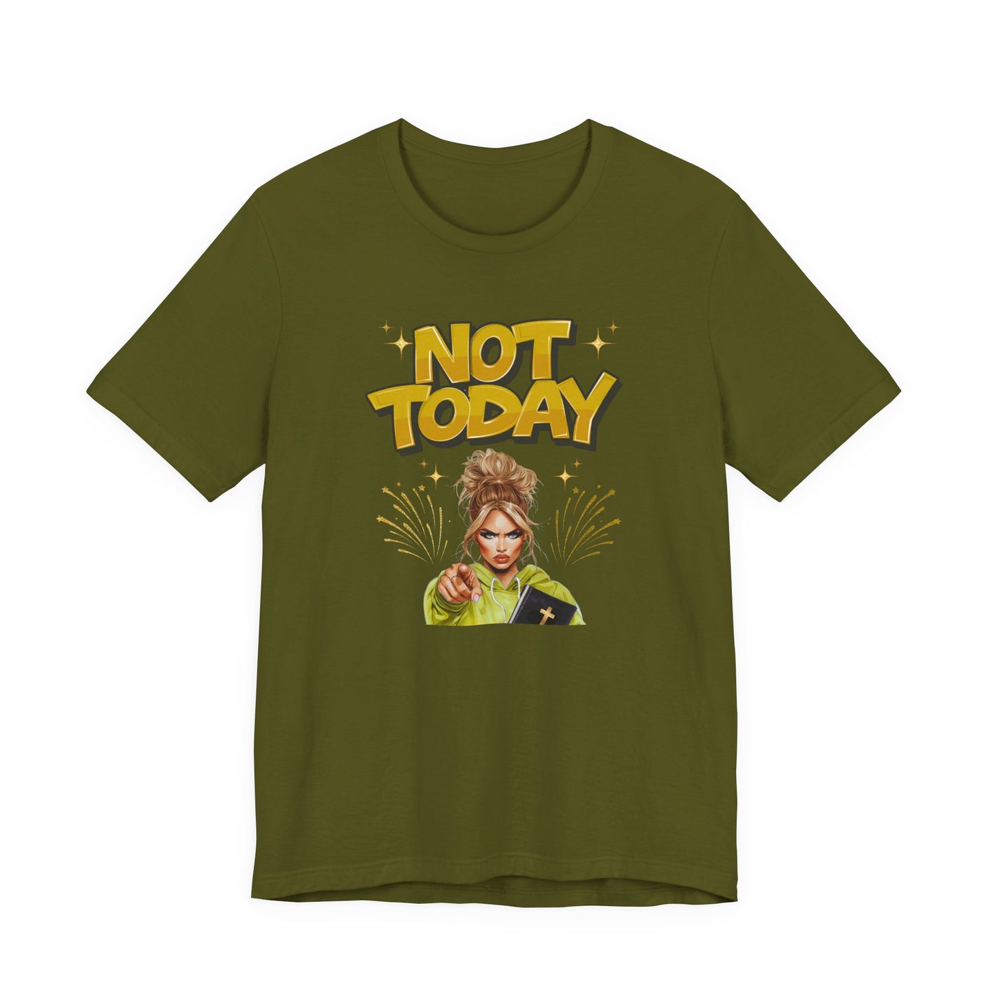 "Not Today" - Faith Based Christian Women's Cotton T-Shirt, Motivational, Inspirational Message